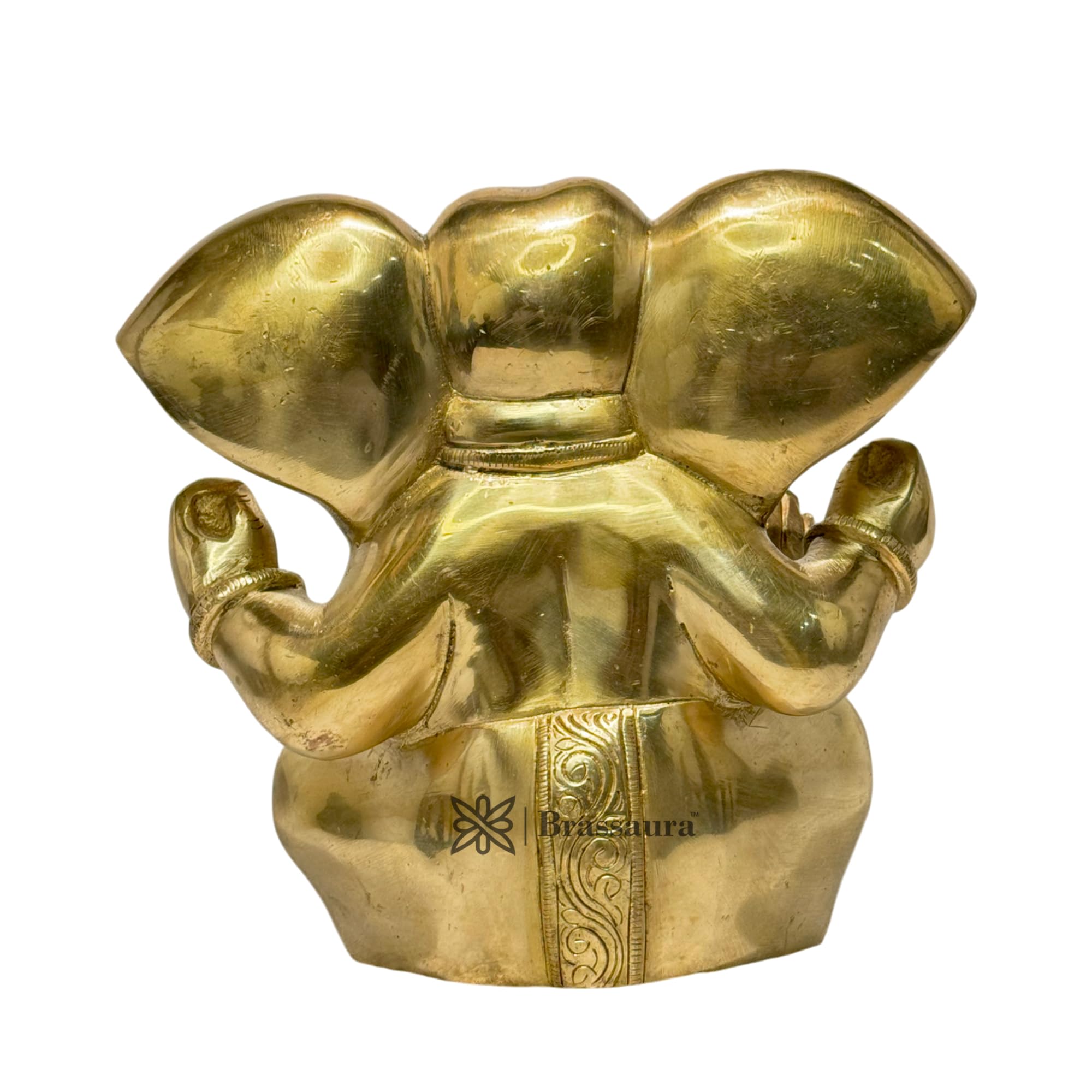 Brassaura Brass Sitting Ganesha Statue For Home And Decor Brass Ganesh Murti For Pooja Room Ganpati Idol For Home Entrace Decor
