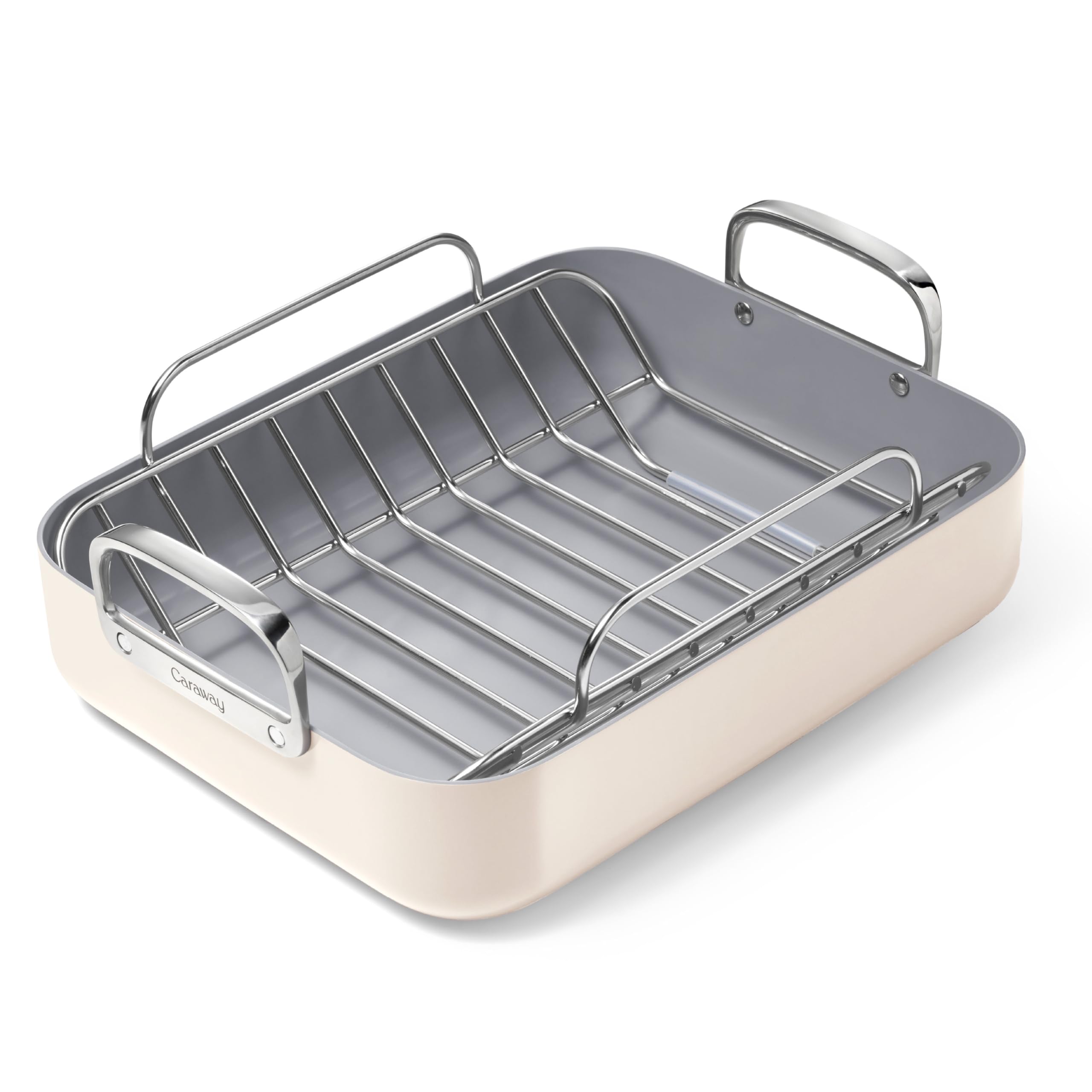 Caraway Square Roasting Pan With Rack Cream