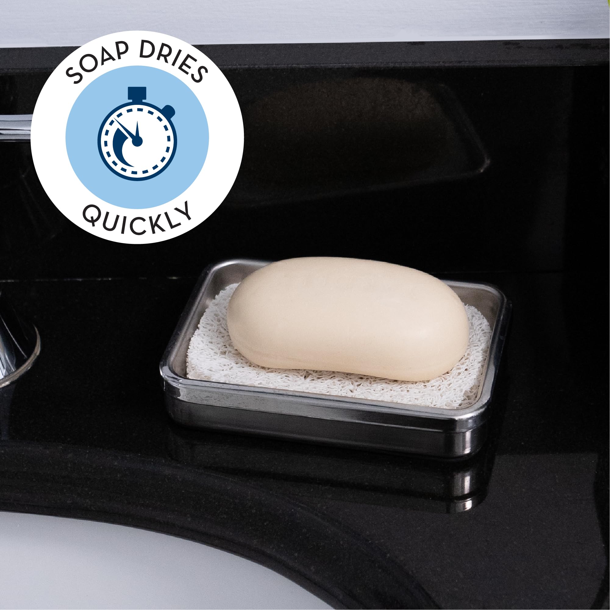 S&T INC. Soap Holder for Kitchen and Bathroom Soap Dish  Soap Saver for Hand Soap and Bar Soap  4 Pack  2.9 Inches by 4.4 Inches  White