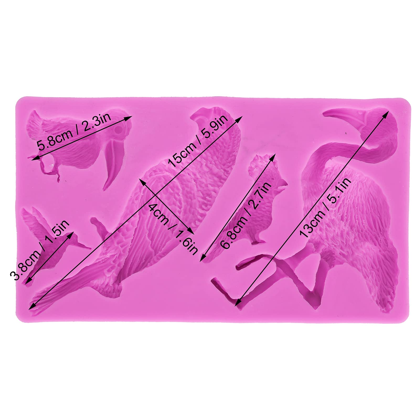 Fondant Molds, Silicone Birds Shape Candy Molds Flamingo Fondant Molds For Cake Decorating Chocolate Molds Silicone Baking Mold