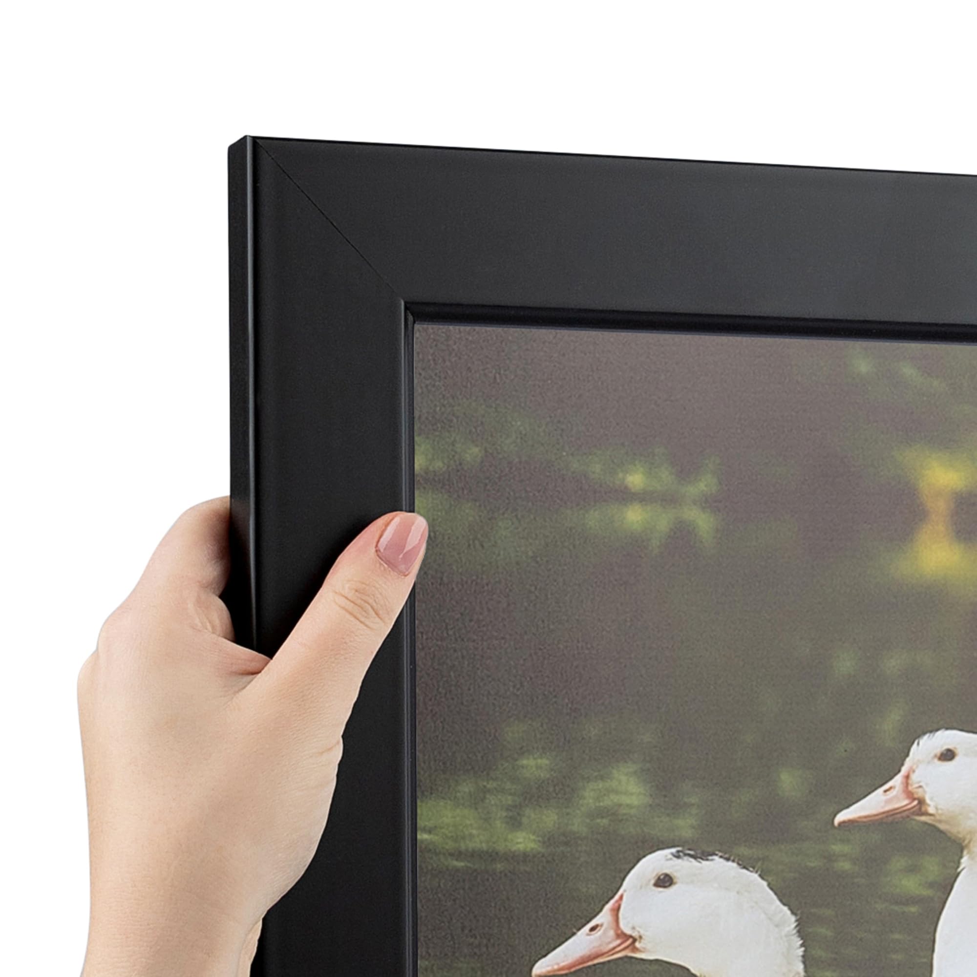 ArtToFrames 19x38 Inch Black Picture Frame, This 1.75 Inch Custom Wood Poster Frame is Satin Black Step Lip, Great for Your Art 