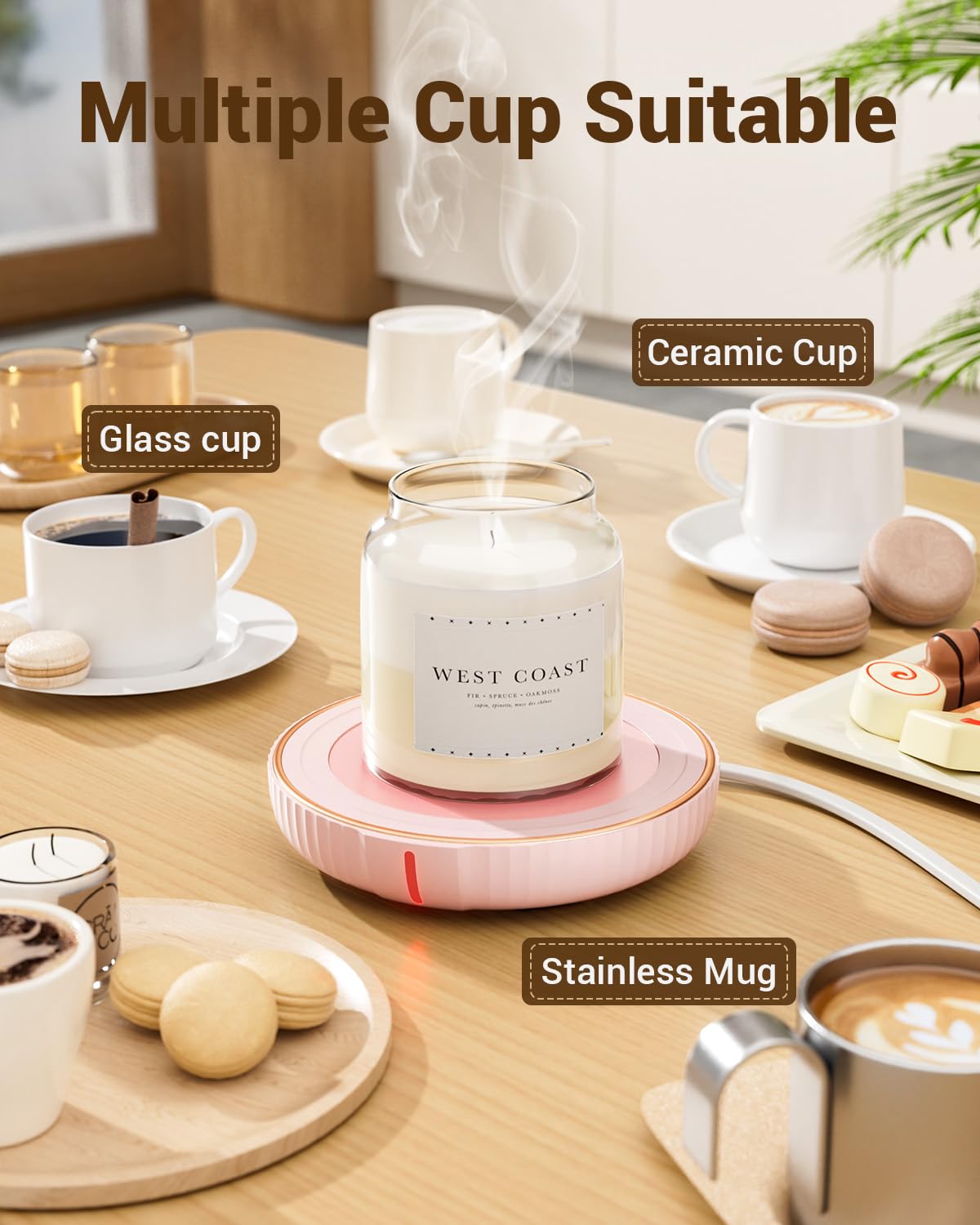 House Gem Large Candle Warmer Plate,Cup Warmer For Desk - Electric Coffee Mug Warmer,Wax Candle Warmer,Candle Jar Warmer,Ideal G