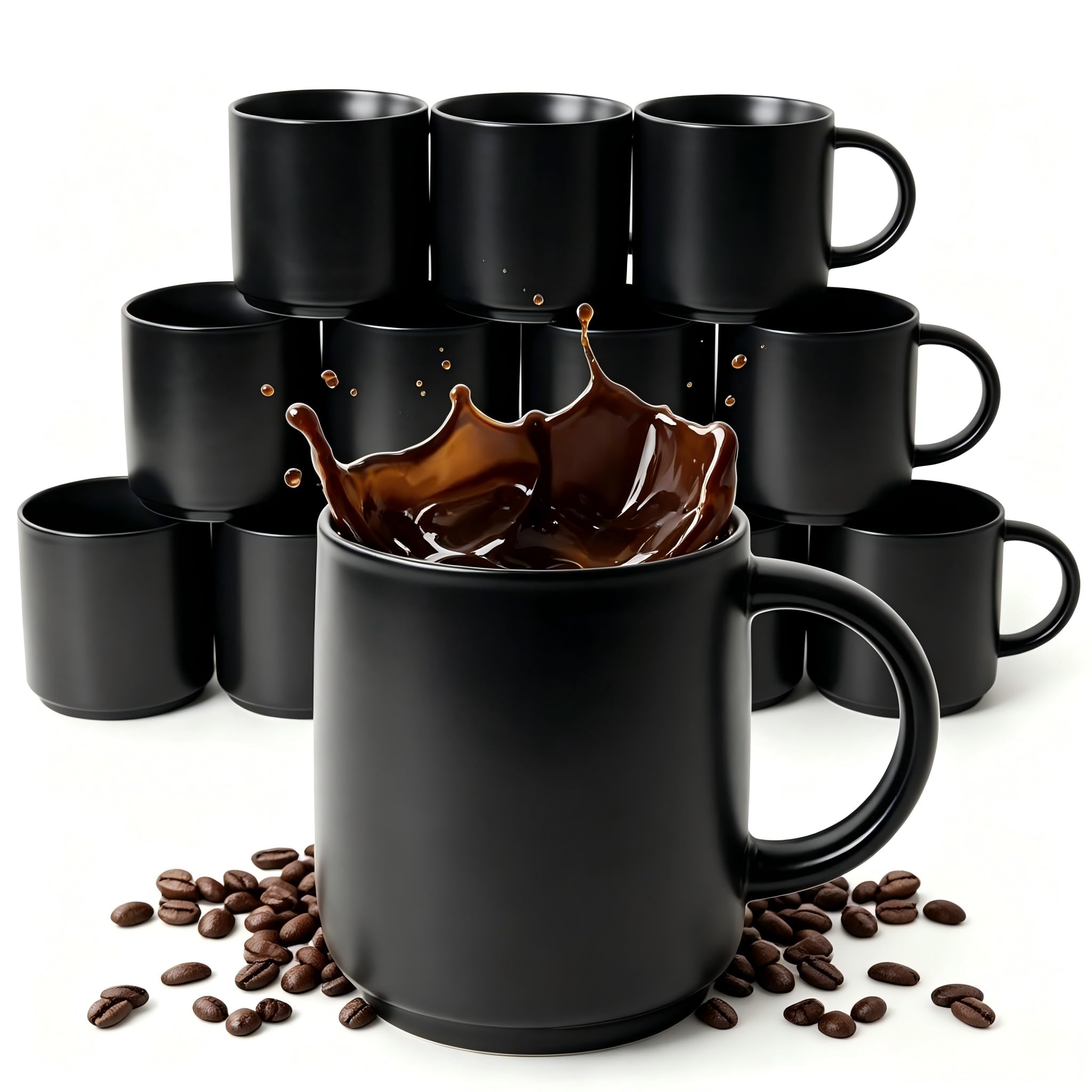 ZEBERBO 16 oz Ceramic Coffee Mugs Set of 12