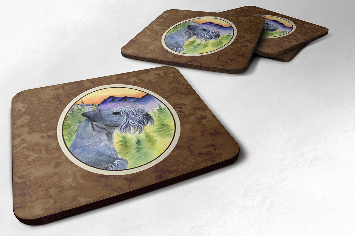 Carolines Treasures Cesky Terrier Foam Coasters (Set of 4), 3.5 H x 3.5 W, Multicolor