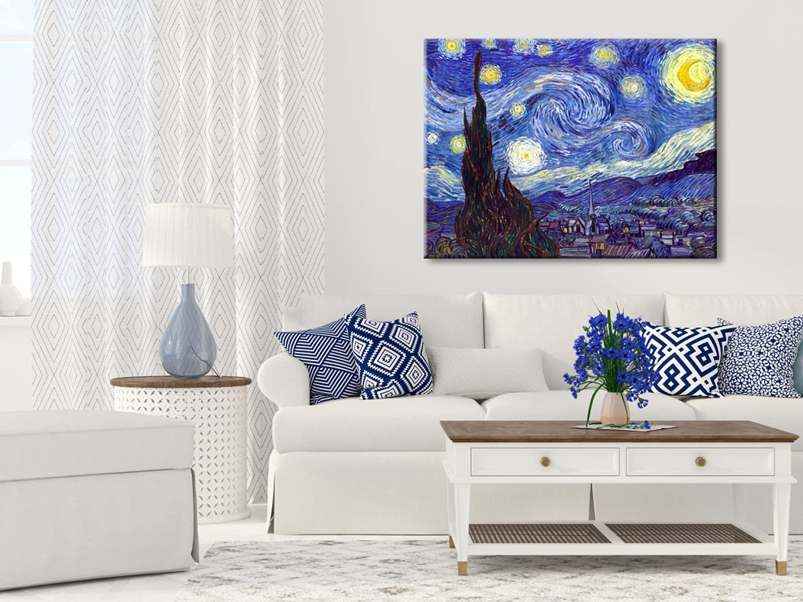 Wieco Art Classic Abstract Giclee Canvas Prints Wall Art For Living Room Home Office Decor Large Starry Night By Van Gogh Famous