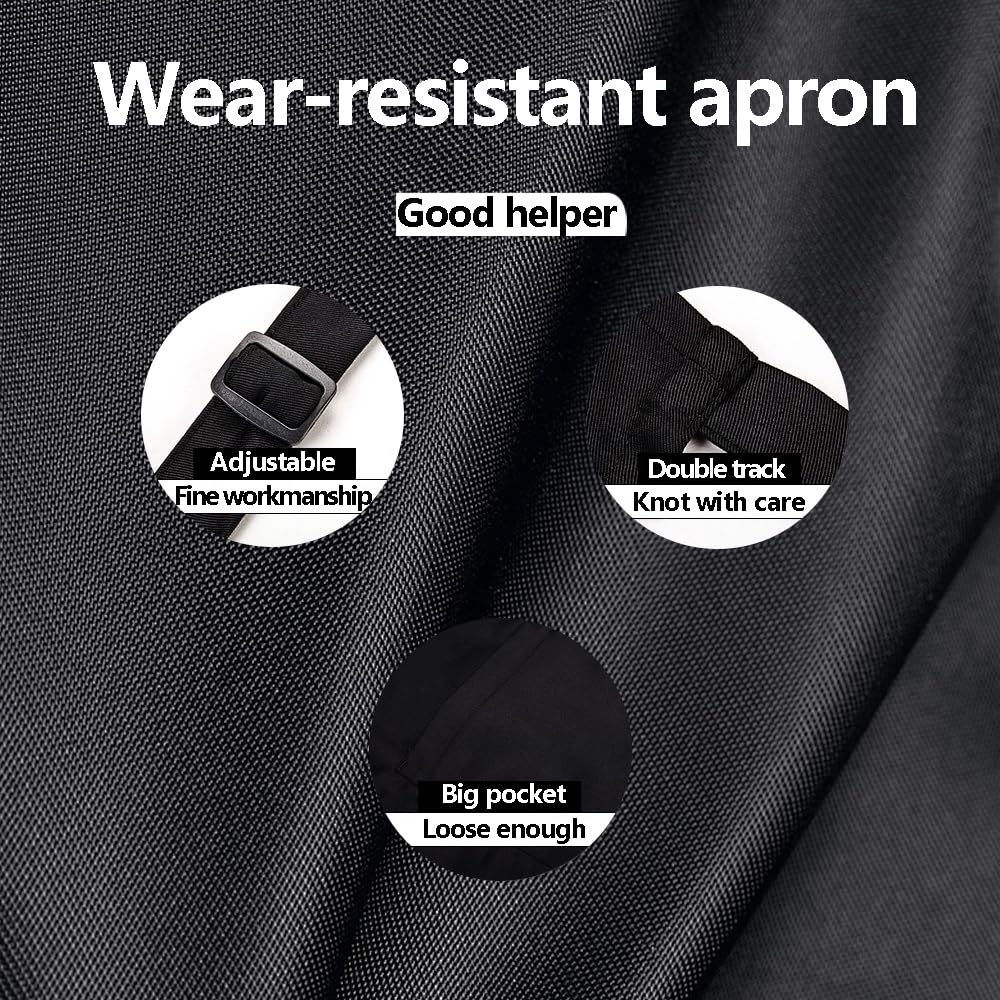 Ured 2Pcs Black Apron For Women