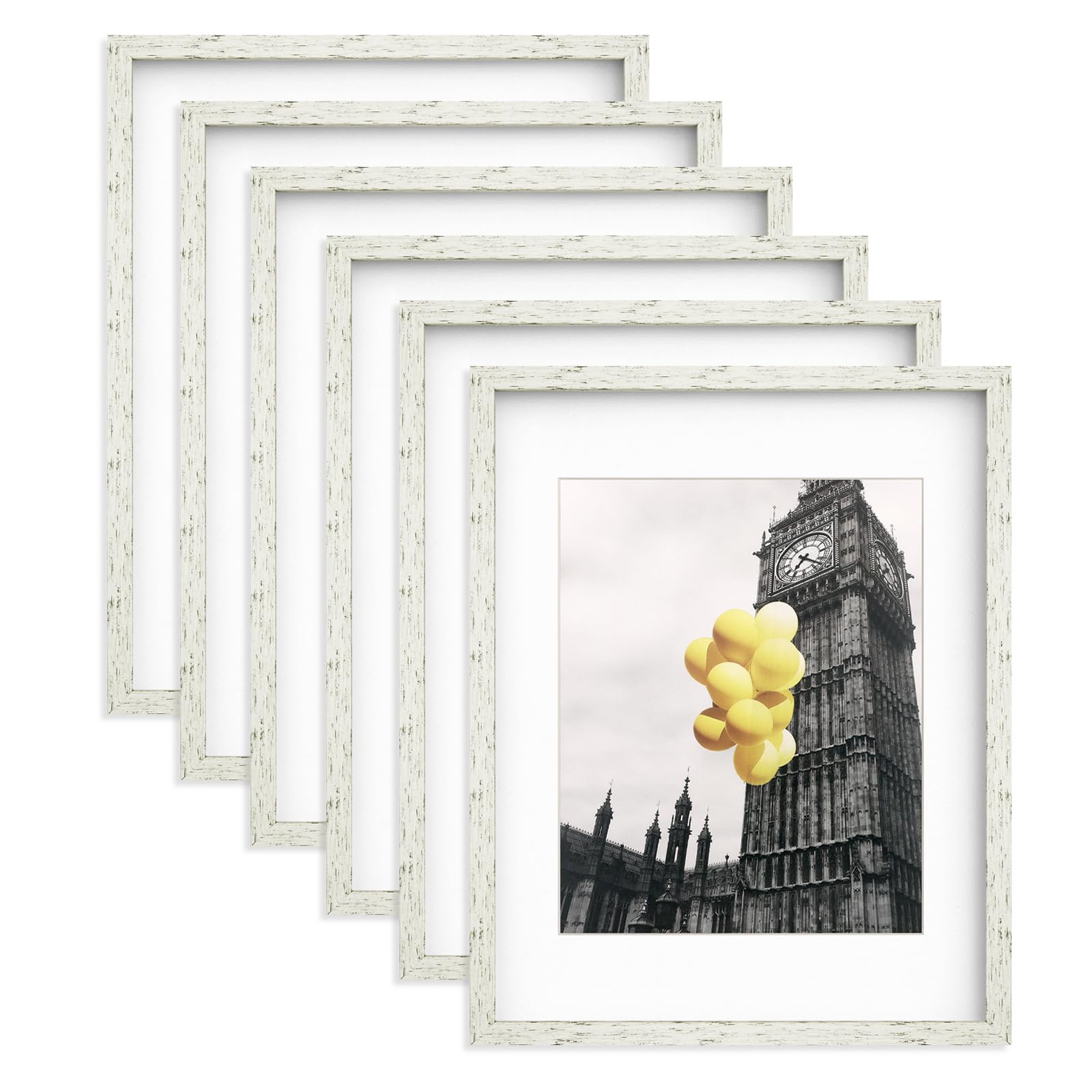 BSRHOME 11x14 Picture Frames Distressed White, Rustic Farmhouse Photo Frames Multi Photo Frames Collage for Wall or Tabletop Dis
