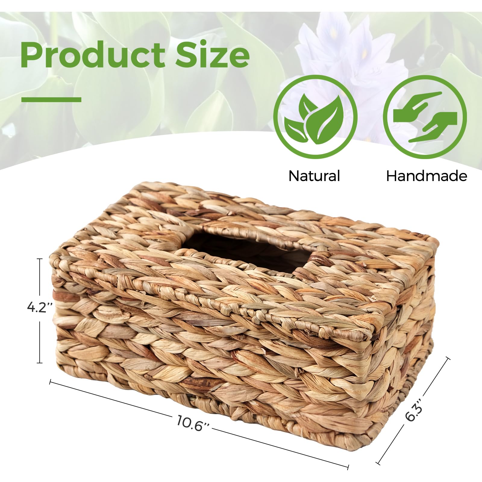 Rectangular Natural Rattan Tissue Box Cover, Hand Woven Wicker Holder For Facial Tissues, Wicker Tissue Holder Ideal For Bathroo