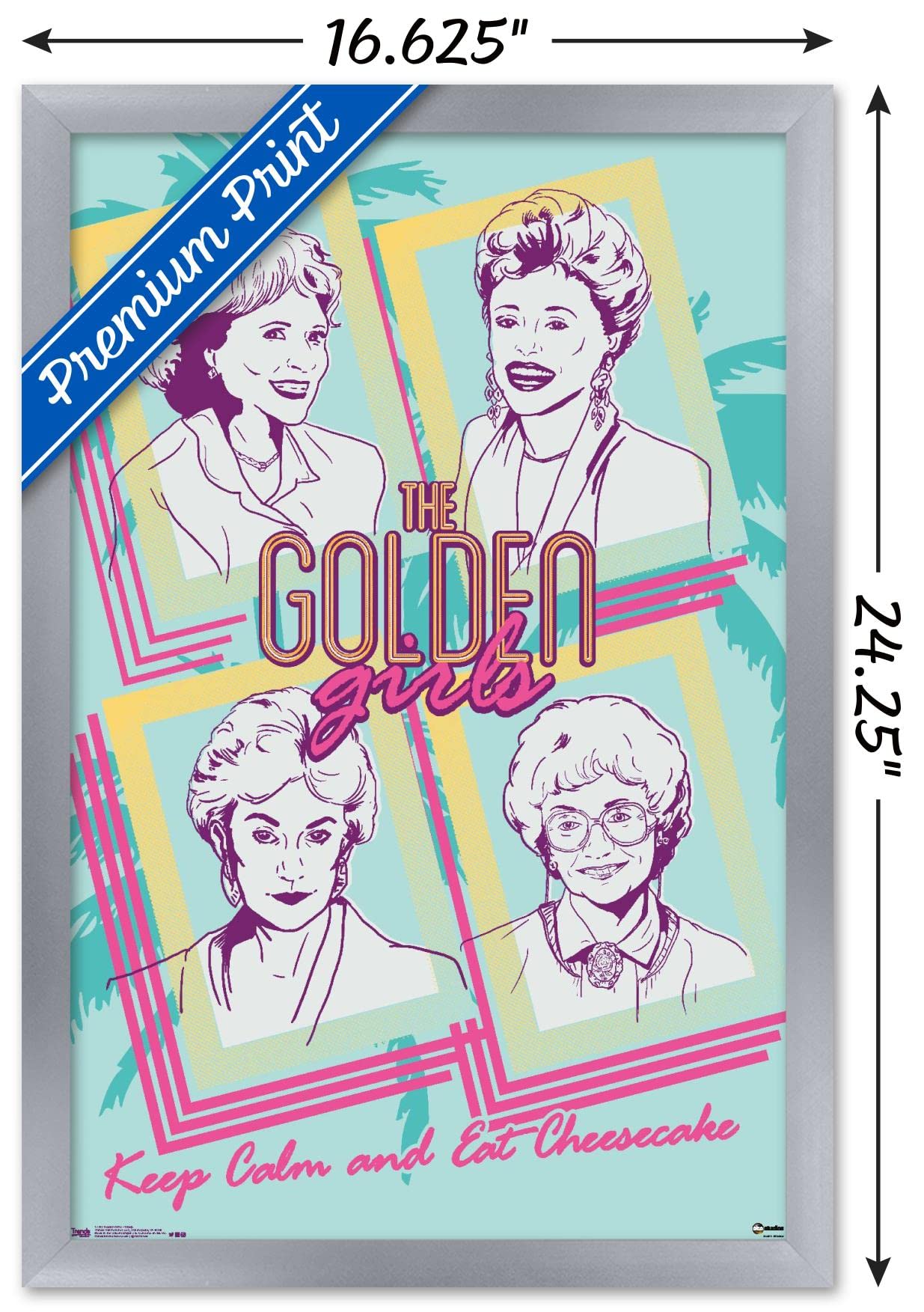 Trends International Golden Girls-Group Wall Poster, 14.725 In X 22.375 In, Silver Framed Version