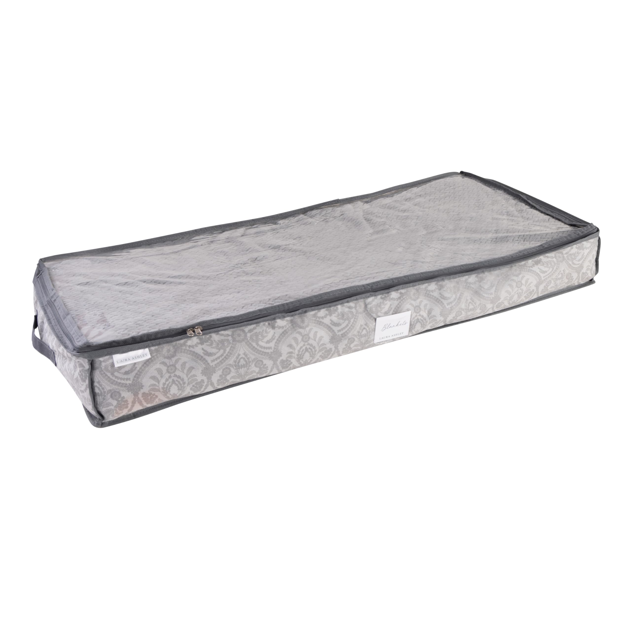 Laura Ashley Non-Woven Bed Storage Bag  Foldable  Bedroom Storage  Zippered Top  Almeida Dove Grey