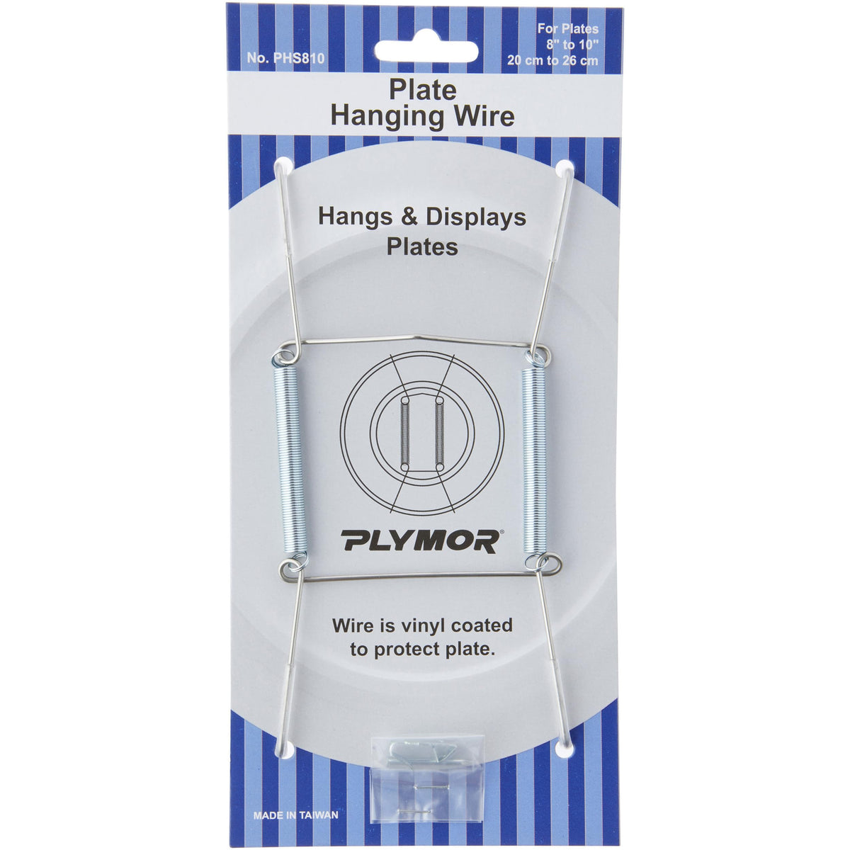 Plymor Stainless Steel Wall Mountable Plate Hanger, 6.125'' H X 3'' W X 0.5'' D (For Plates 8'' - 10''), Pack Of 6