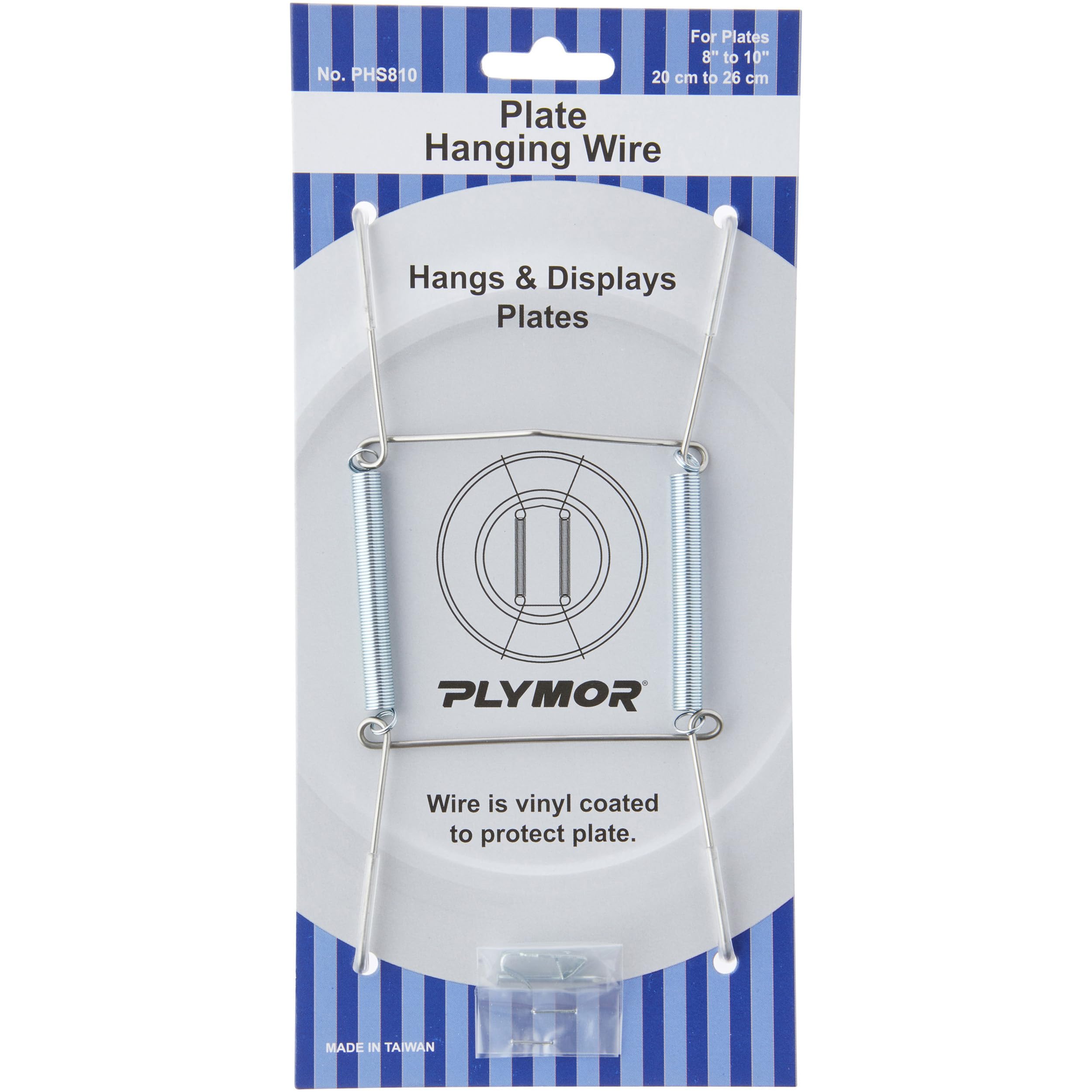 Plymor Stainless Steel Wall Mountable Plate Hanger, 6.125'' H X 3'' W X 0.5'' D (For Plates 8'' - 10''), Pack Of 2