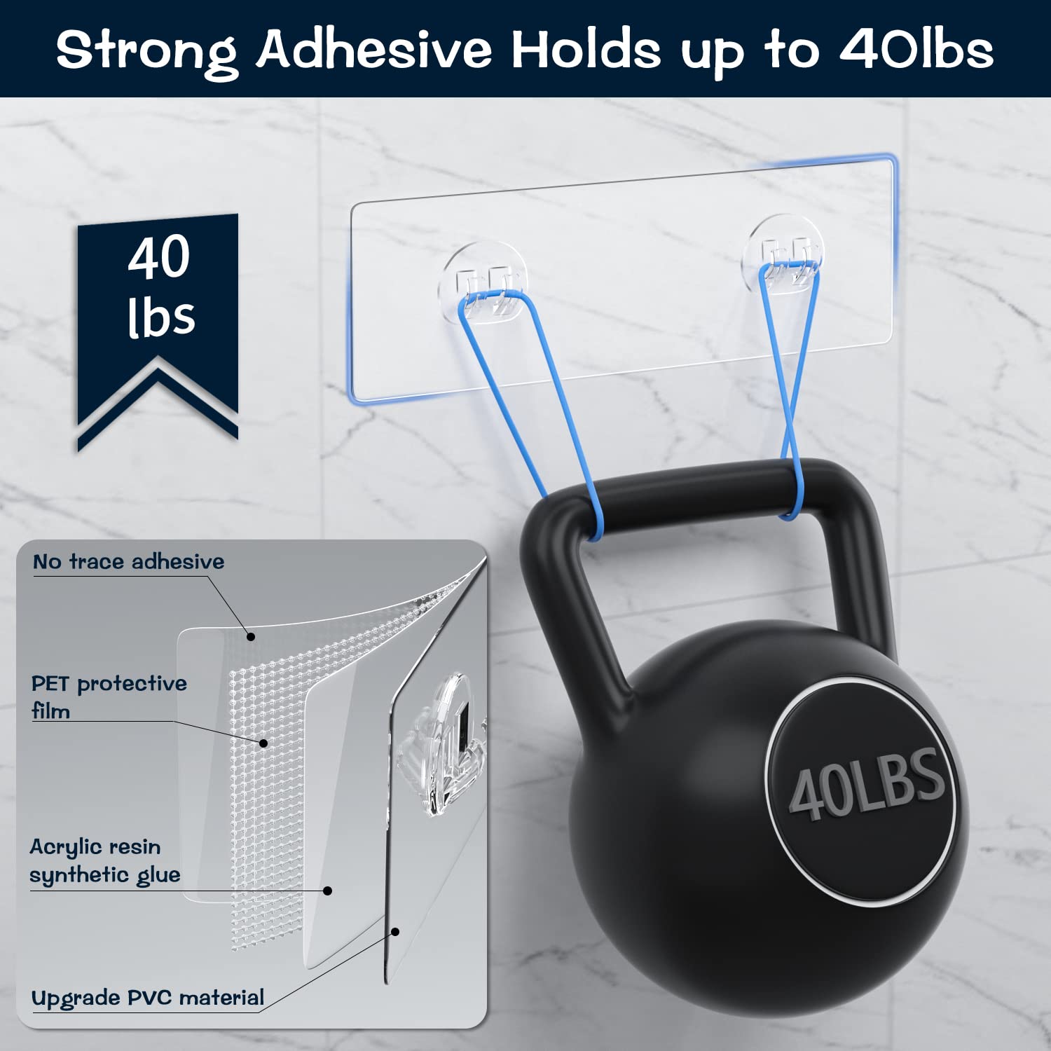 Aktecke Shower Caddy Adhesive Replacement, No Drilling Transparent Adhesive Wall Hooks For Corner Shower Organizer, Waterproof A