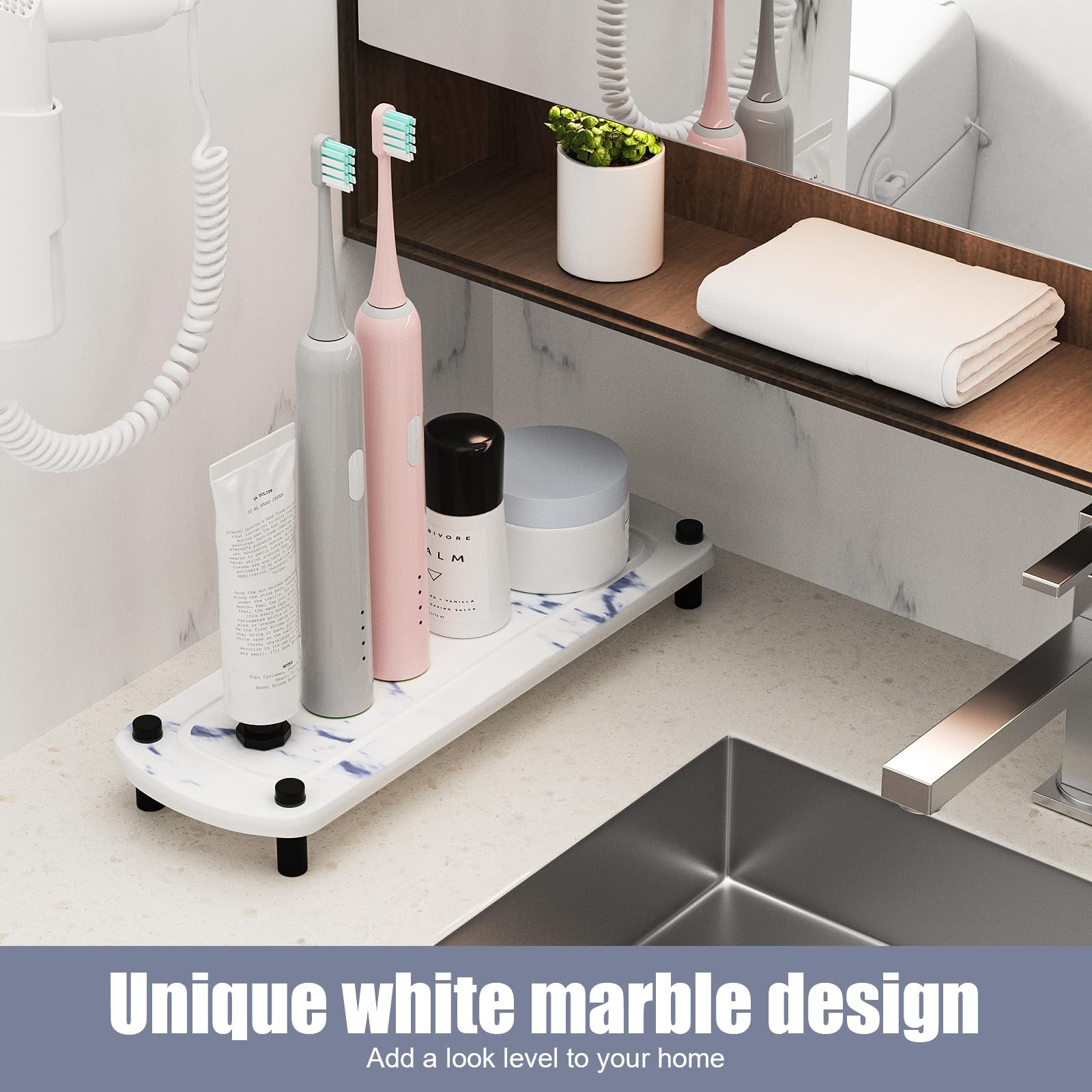 Slow Slog Sink Organizer Fast Dry, Instant Dry Sink Caddy, Bathroom Sink Organizer, Stone Sink Tray, Instant Dry Sink Organizer