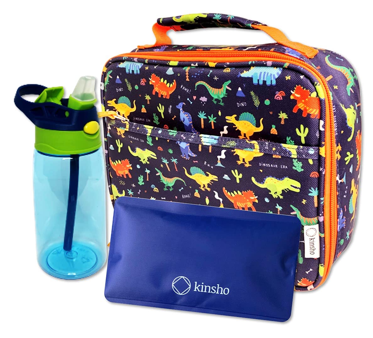 Lunch Bag With Water Bottle And Ice Pack Set, Boys Lunch-Box Set For Toddler Daycare Or Pre-School, Kids Container For Lunches,