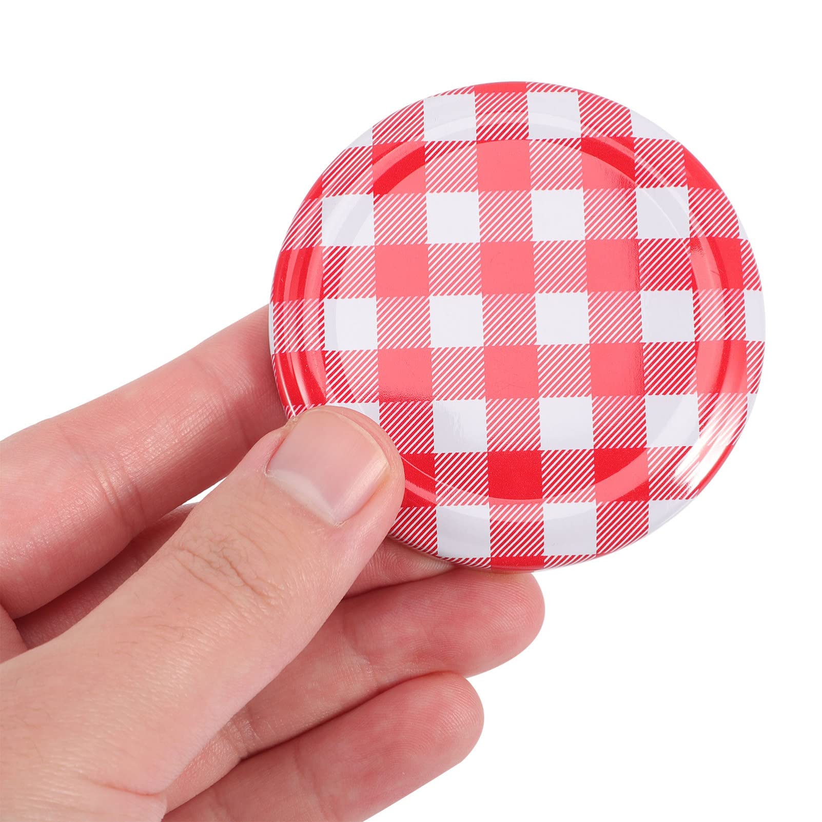 Kichvoe 40Pcs Jar Accessory Beverages Tins Jam Drinks Red Decor Jar Lids Regular Mouth Containers Couvercle Canning Rings Glass