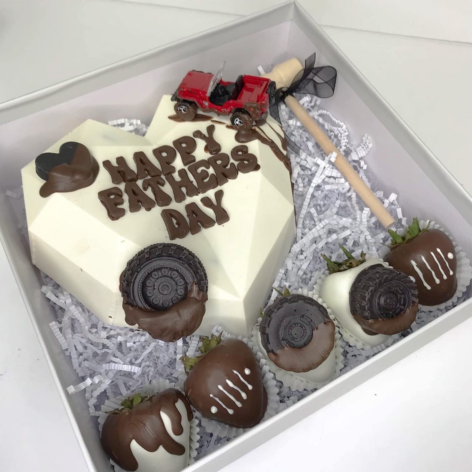 3D Large Tire Chocolate Mold, 4 Packs Wheel Silicone Truck Tire Fondant Mold, Detailed Design For Car Caramel Pretzel Rods Toppe