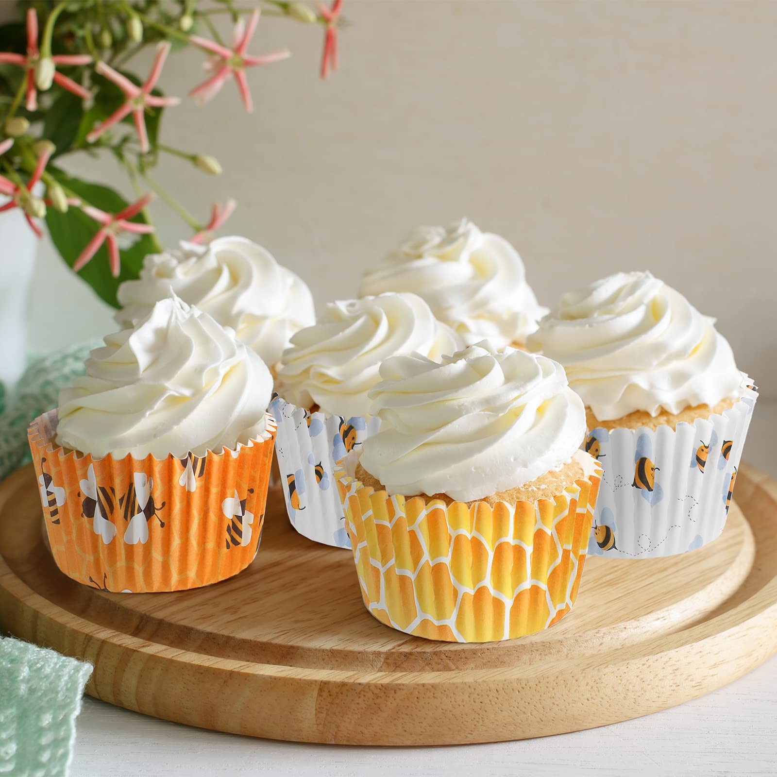 300 Count Honey Bee Cupcake Wrappers Bee Party Cupcake Cups Yellow Cupcake Liners For Bee Party Decorations Baby Shower Gender R