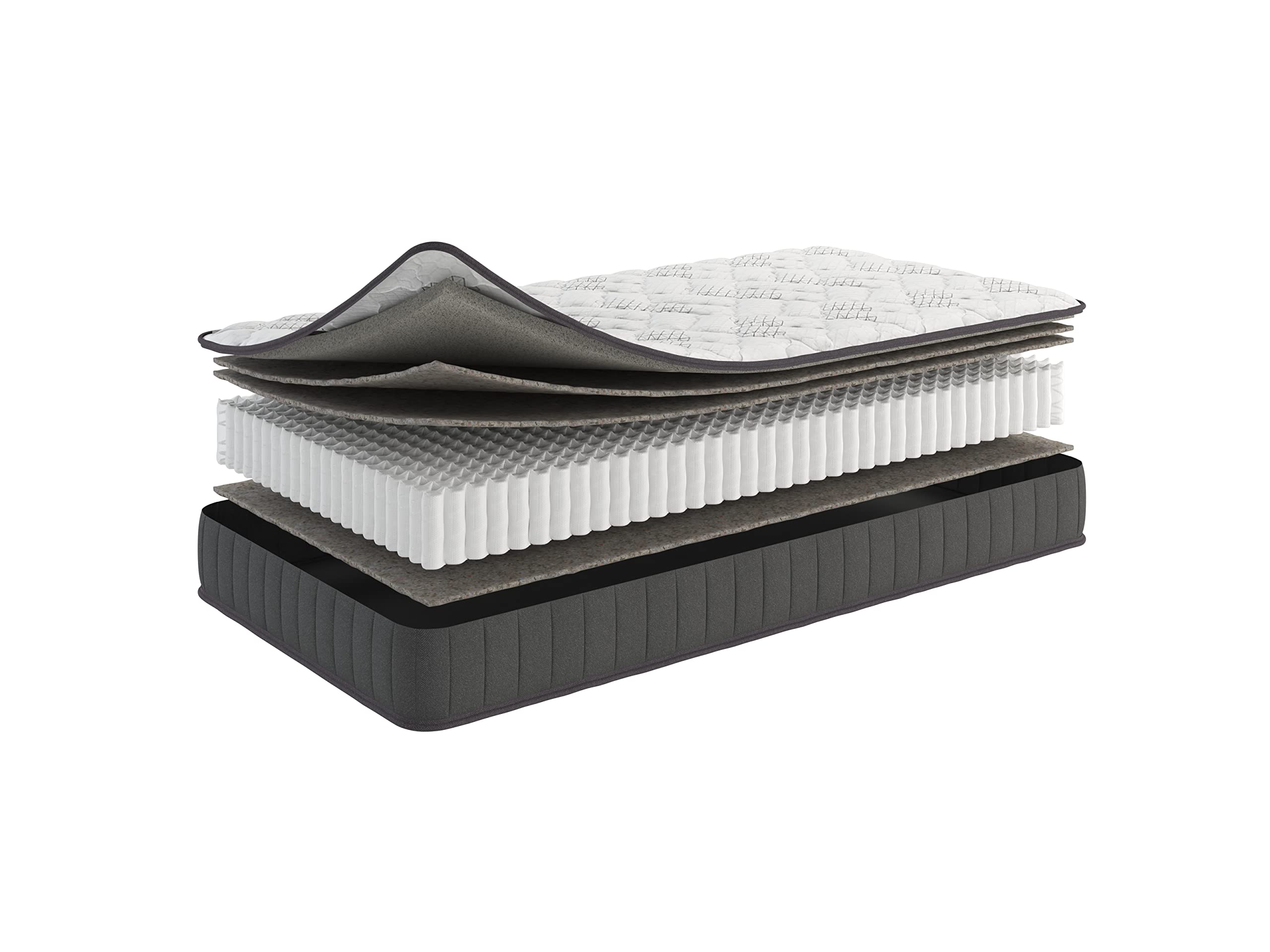 Ottomanson 9'' Twin Mattress In A Box Made In Usa, Firm Mattress, Hybrid Mattress Cool Improved Airflow With Edge To Edge Pocket