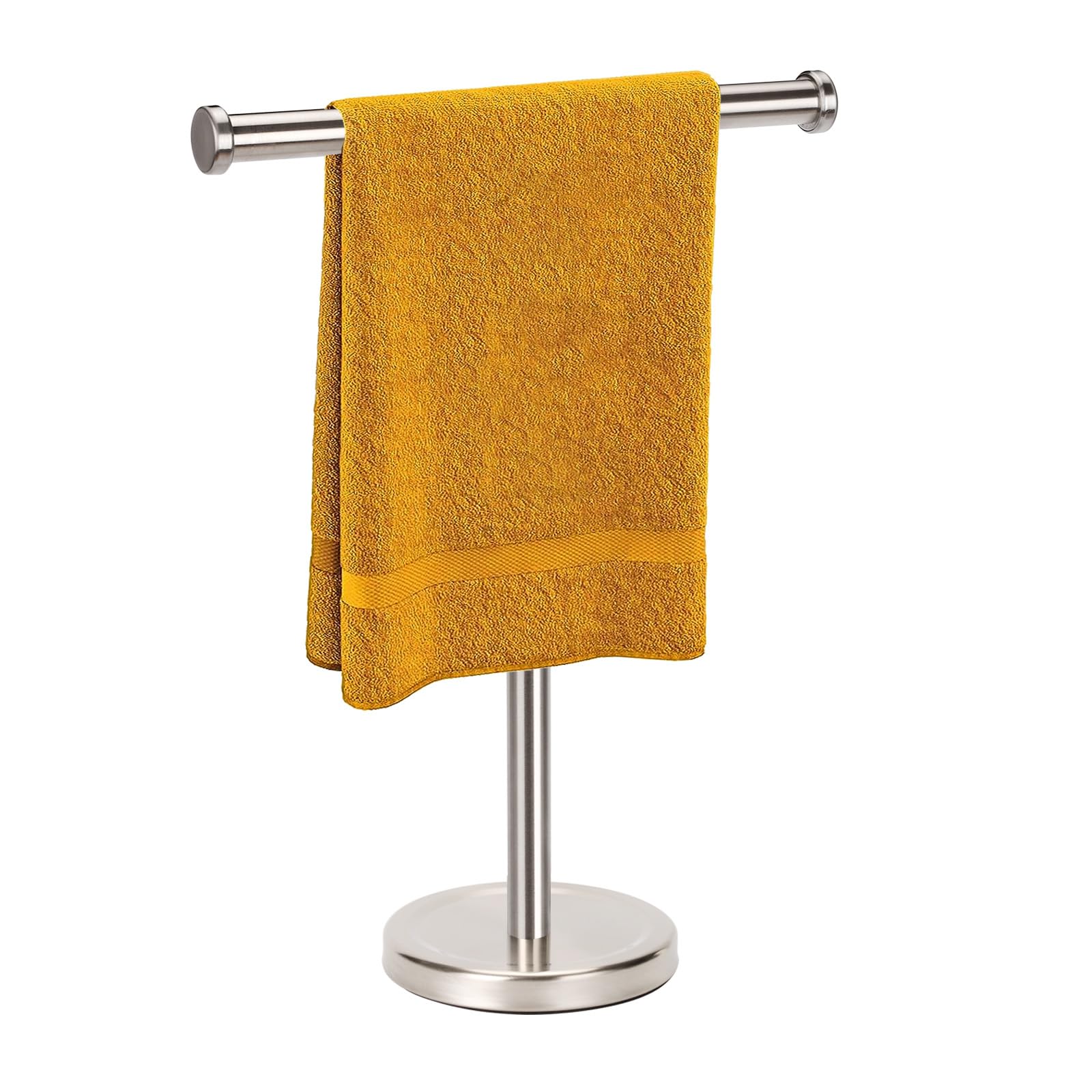 Hand Towel Holder Stand With Heavy Base, Hand Towel Rack For Bathroom (Stainless Steel, Brushed Nickel)