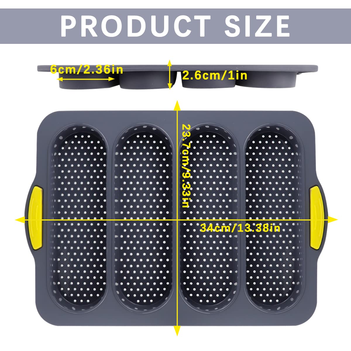 Doerdo Silicone French Baguettes Baking Mould Non-Stick French Bread Baking Mould Silicone Loaf Pan For Home Restaurant