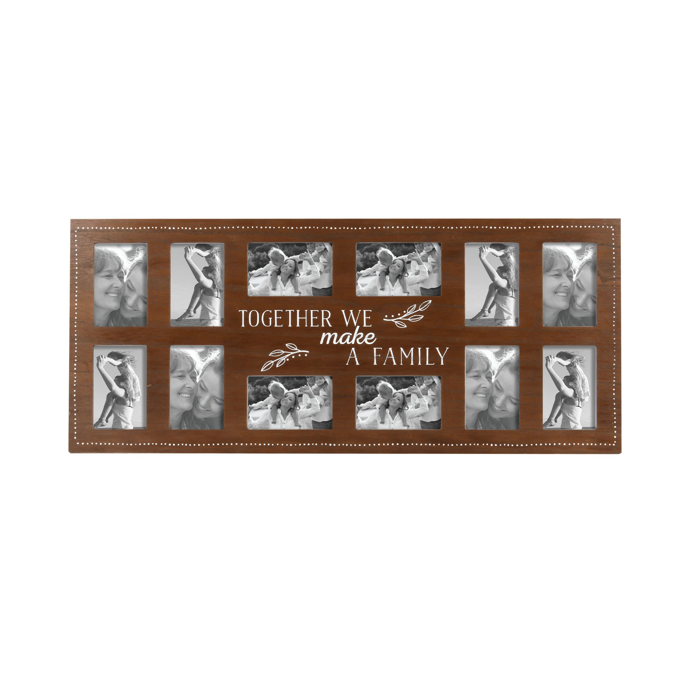 Prinz 12-Opening, 4x6 Together Wall Hanging Collage Picture Frame in Dark Brown (09-DS-84766)