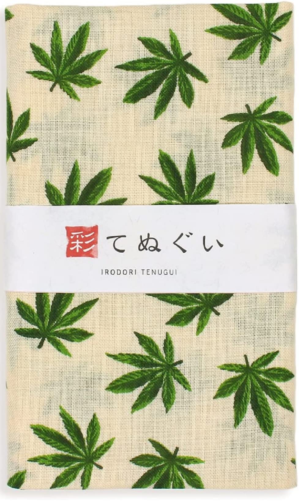 Komesichi Irodori Japanese Traditional Towel Tenugui 12.99 X 34.64 In With Tenugui Iroha (English Manual) (Maple)