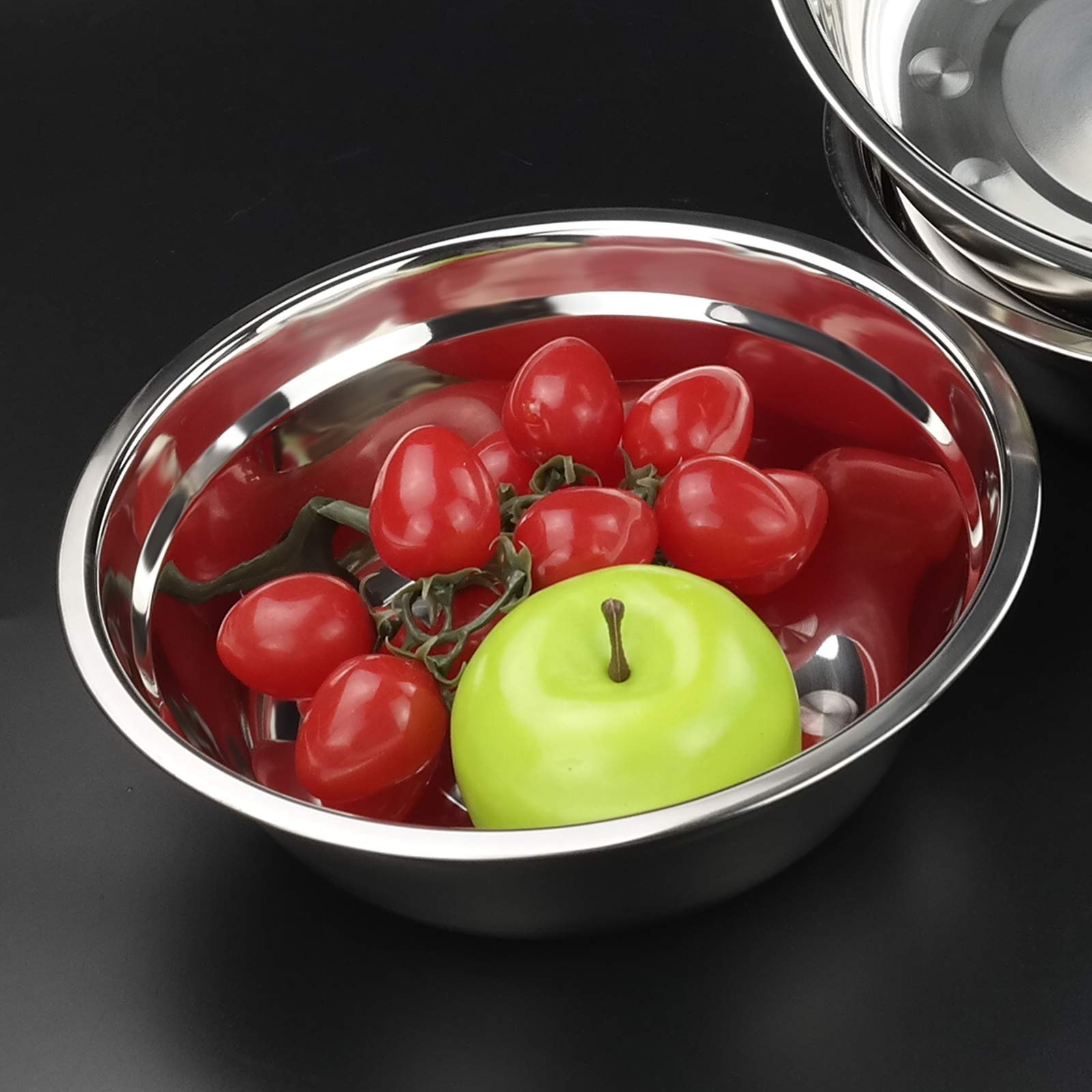 Callyne 4-Pack Stainless Steel Mixing Bowls, Metal Prep Bowls, F