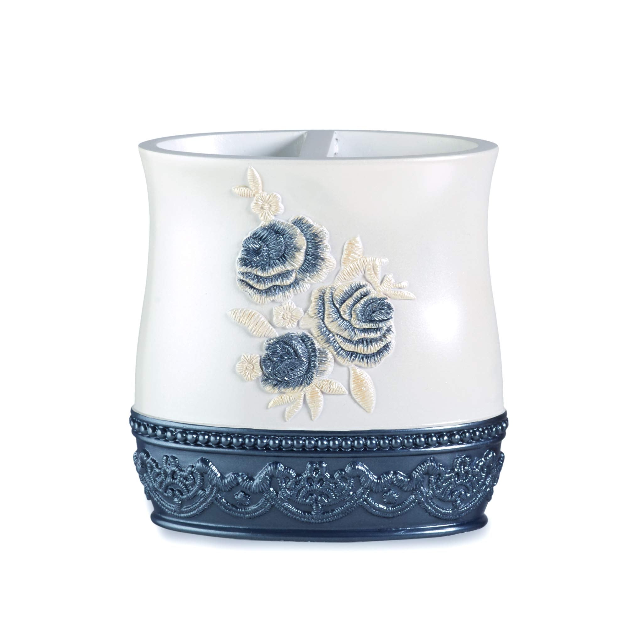 Popular Bath Blossom Rose, Tooth Brush Holder, Blue