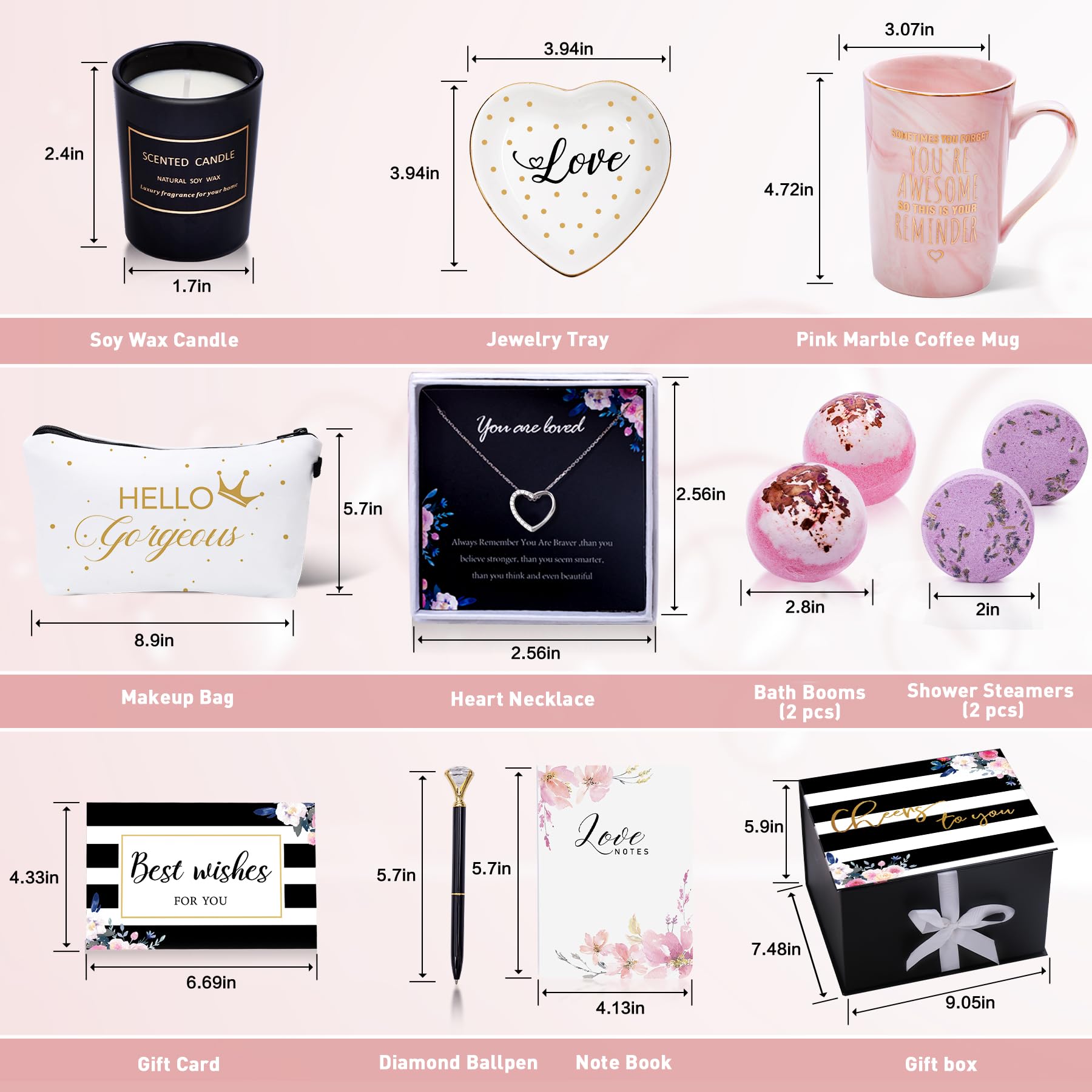 Jumway Birthday Gift Basket For Women 11 Unique Birthday Gifts For Her, Mom, Friends Female, Sister, Coworker, Wife, Girlfriend