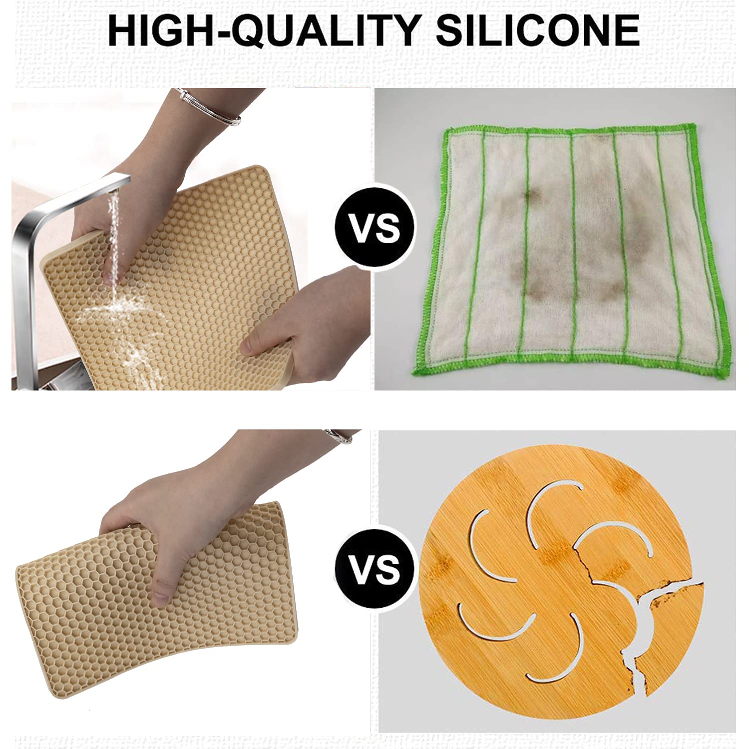 4 Pack Silicone Trivets For Hot Pots And Pans, Pot Holders Hot Pads, Non-Slip & Heat Resistant Silicone Mats For Kitchen Counter
