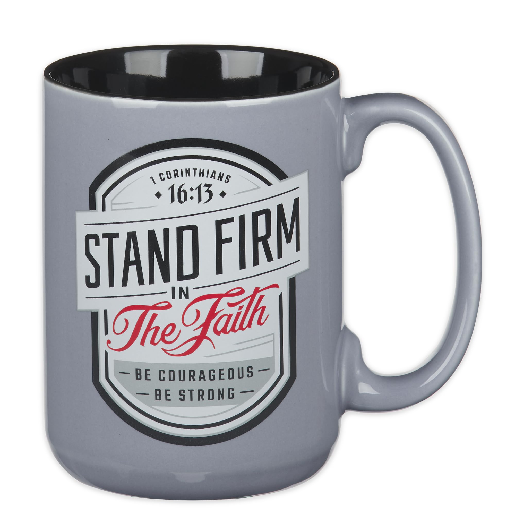 Christian Art Gifts Large Ceramic Inspirational Scripture Coffee & Tea Mug For Men & Women: Stand Firm Encouraging Bible Verse,