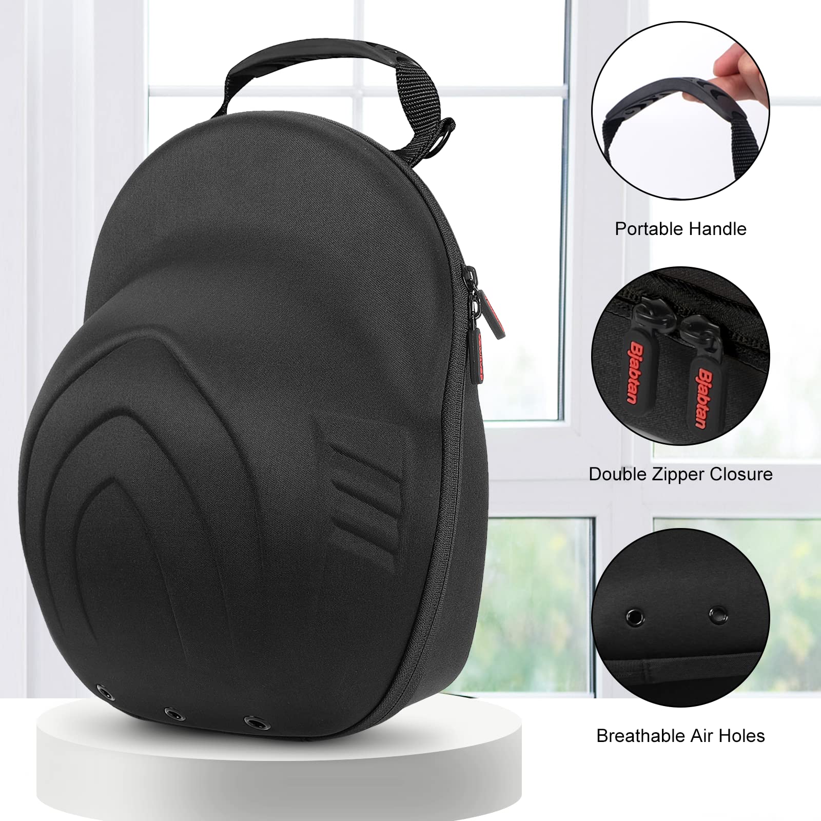 Bjabtan Hard Hat Case For Baseball Caps, Baseball Hat Organizer With Carrying Handle & Shoulder Strap, Hat Carrier Case For Trav