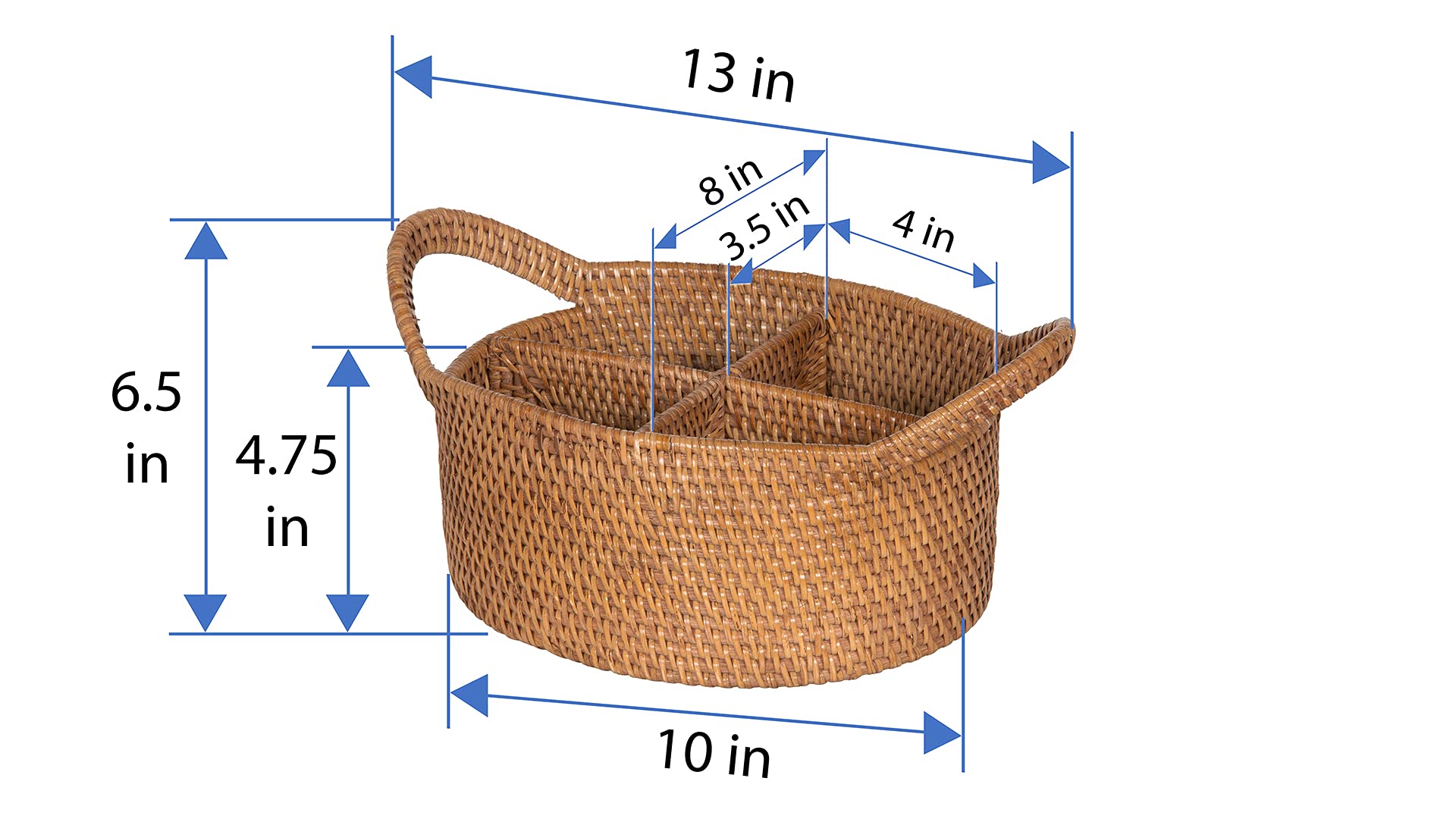 Kouboo 1020004 Laguna Caddy Utensil & Bottle Basket, Honey Brown