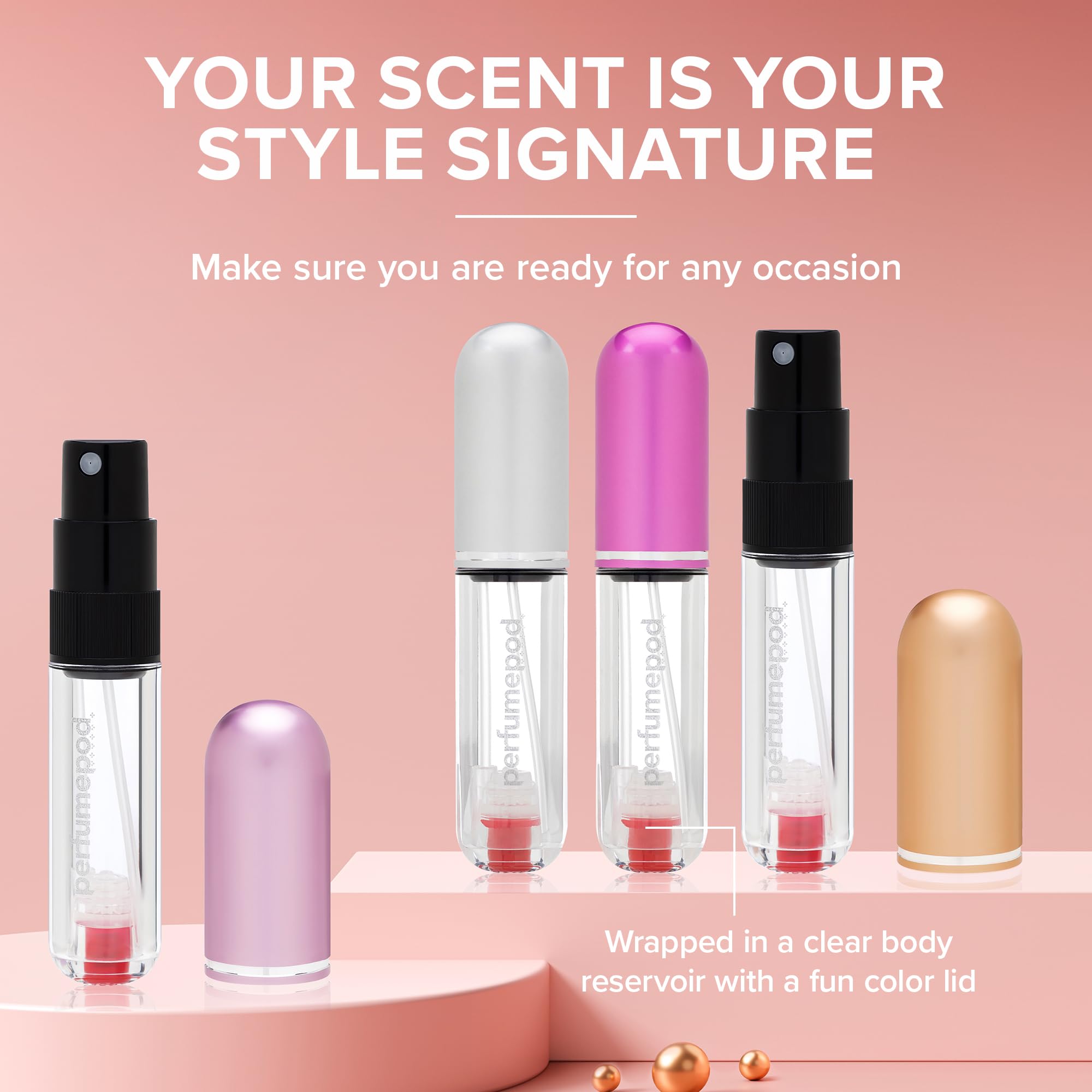 Travalo Pod Pure Perfume Atomizer Duo W/Pouch - Leak-Proof And Tsa Approved For Air Travel - Reusable, Airtight, Easy-Fill Mini
