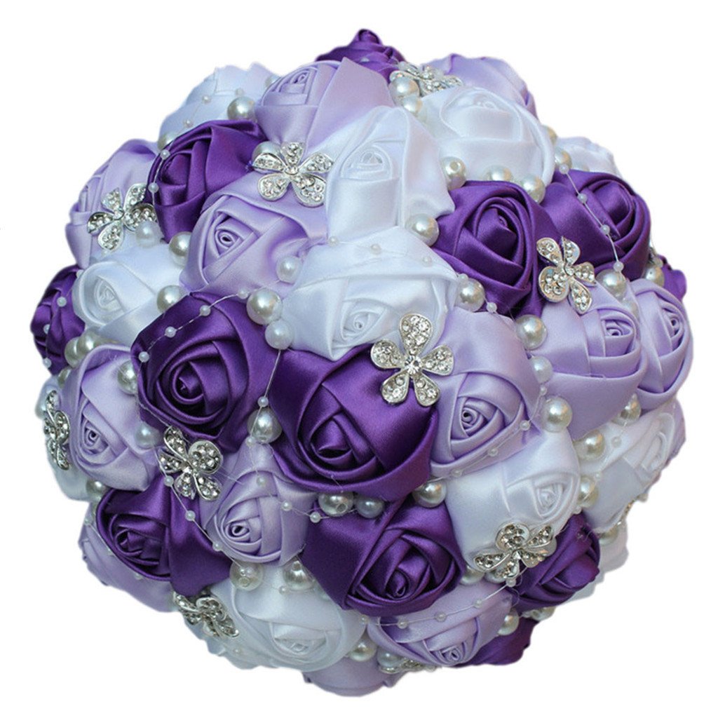 S-ssoy Wedding Bouquet Bride Bridal Brooch Bouquets Bridesmaid Bouquet Diamond Pearl Ribbon Valentines Day Confession Party Chu