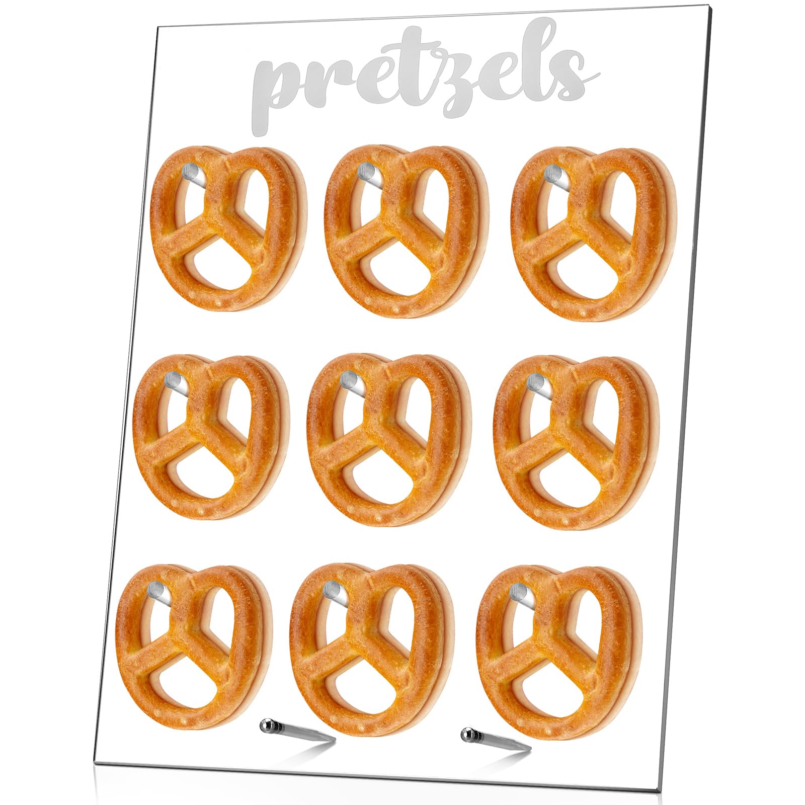 Colingmill Pretzel Holder Display Stand Wedding Acrylic Wall Pretzel Board for Dessert Donut Table Brezn Holder Stand Board Deco