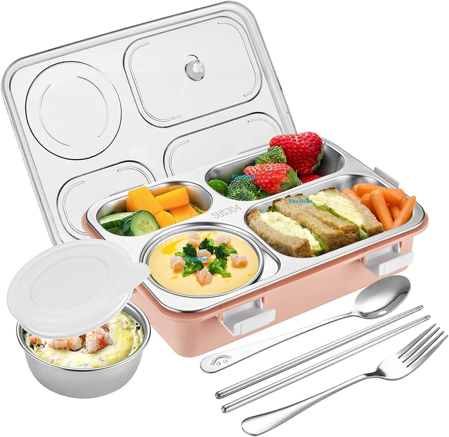 Brand Conquer Lunch Boxes For Adults  Lunch Box For Kids With Spoon & Fork  Durable Perfect Size For OnTheGo Meal, BpaFree 