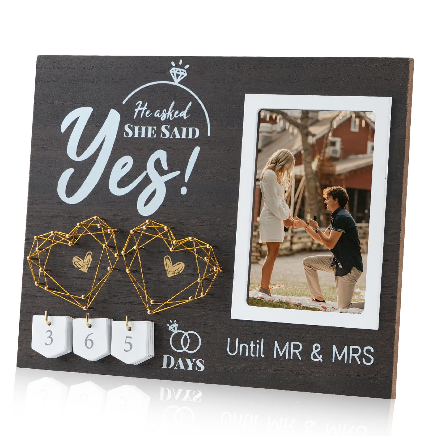 Engagement Gifts for Couple, Wedding Countdown Calendar Engagement Picture Frame, Cool Engagement Gifts for Her Women Couples Ne