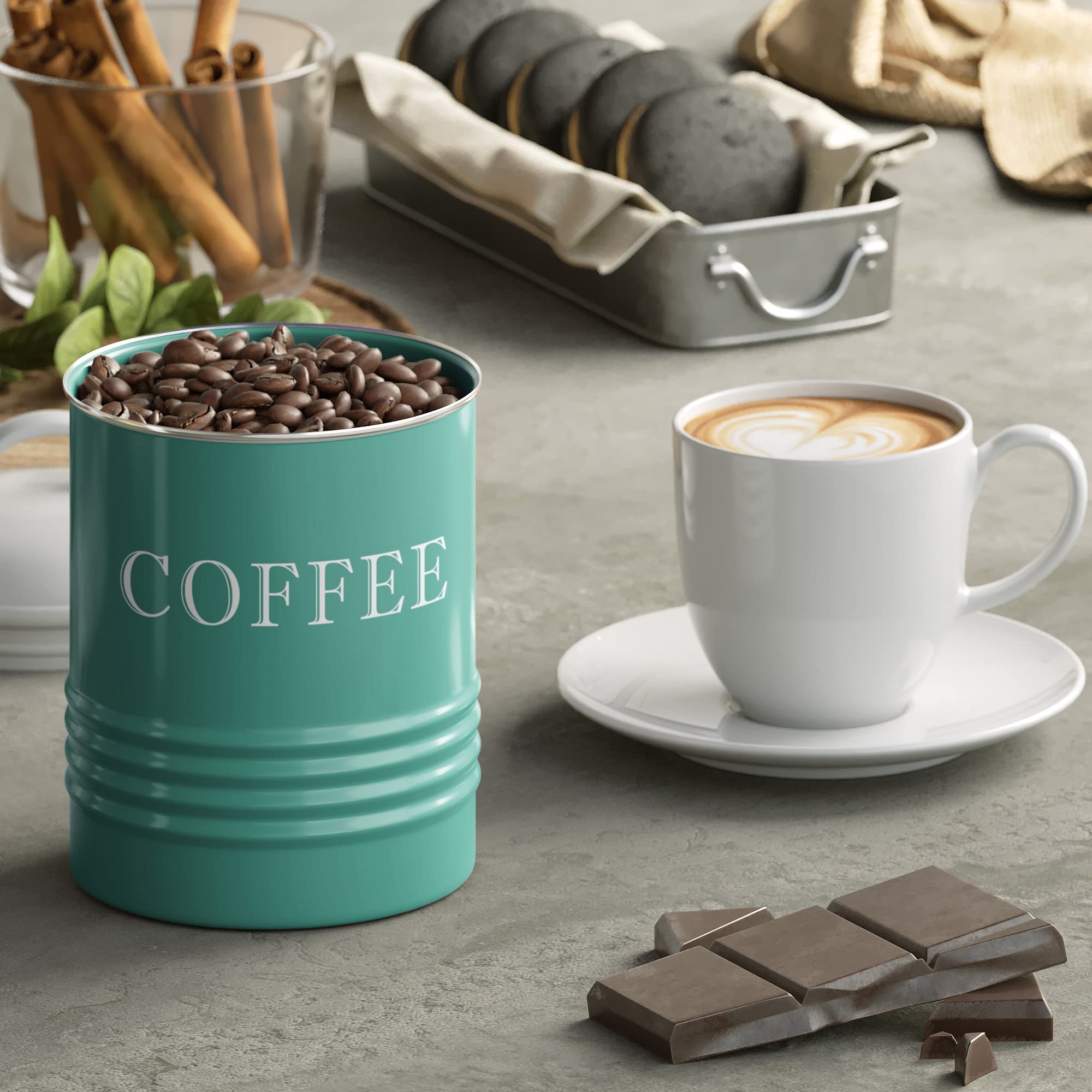 Barnyard Designs Canister Sets For Kitchen Counter, Vintage Kitchen Canisters, Country Rustic Farmhouse Decor For The Kitchen, C