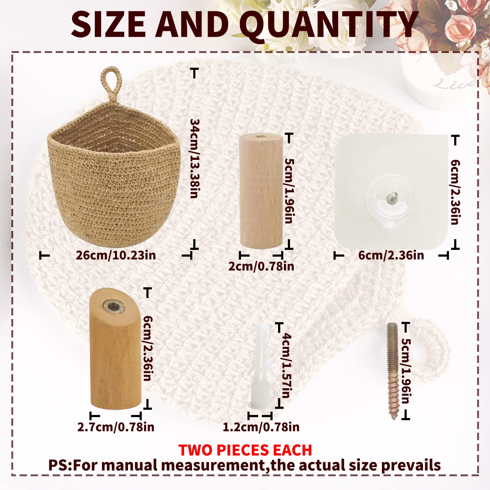 Jute Onion Basket Hanging For Pantry With Wooden Hook, Potato Garlic Onion Pantry Storage Baskets, Potato Holder Hanging Wall Ve