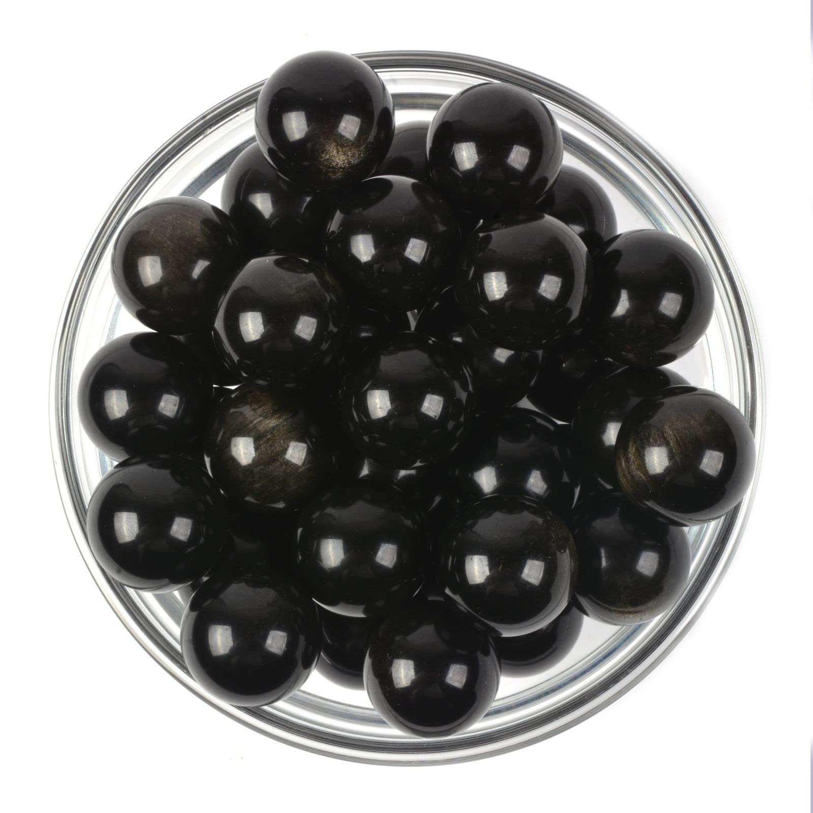 Justinstones Natural Golden Obsidian Tumble 20mm Gemstone Healing Crystal Energy Ball Round Sphere Specimen Collection Pocket Pa