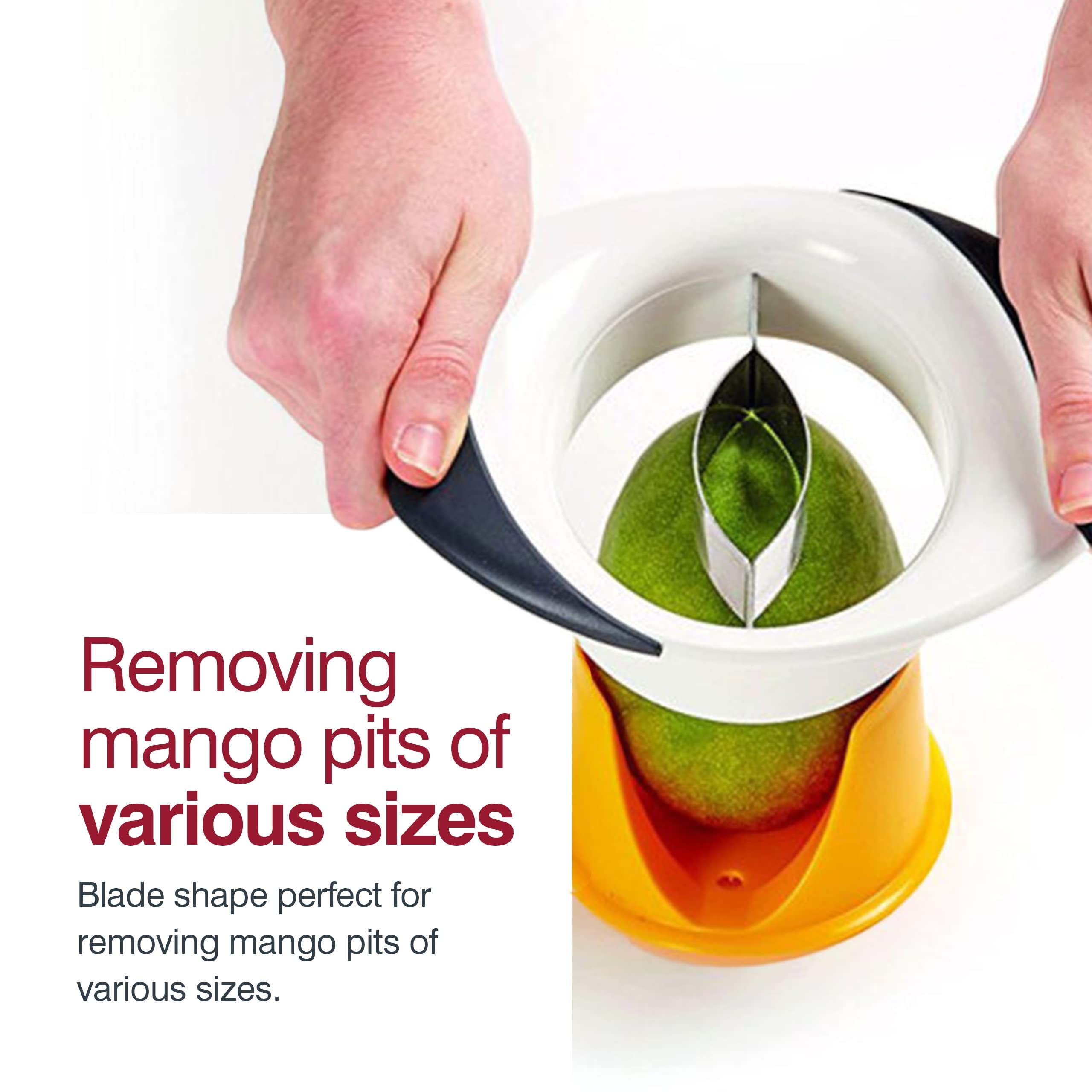 Zyliss Slice & Peel 3-In-1 Mango Slicer, Peeler & Pit Remover Tool - Mango Cutter With Stainless Steel Microblades - Dishwasher-