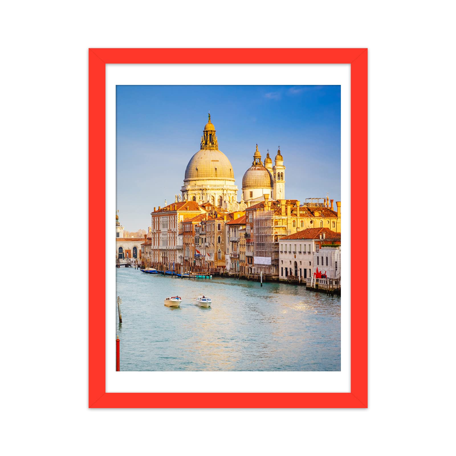 wyooxoo 12x16 Picture Frame Made of Solid Wood Red Photo Frames Display Pictures 11x14 with Mat or 12x16 Without Mat Colorful Fr