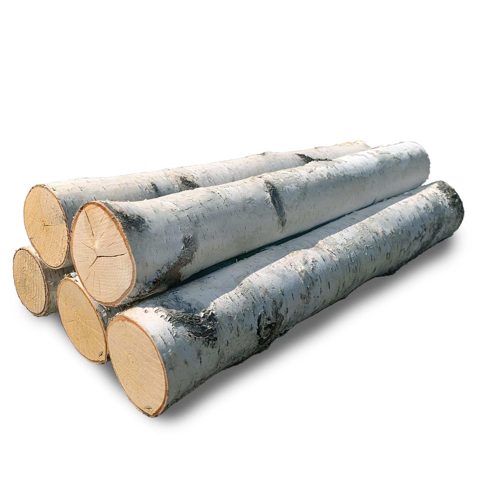 Wilson White Birch Fireplace Large Long Logs, 23-24'' L X 3-4'' D (Set Of 5)