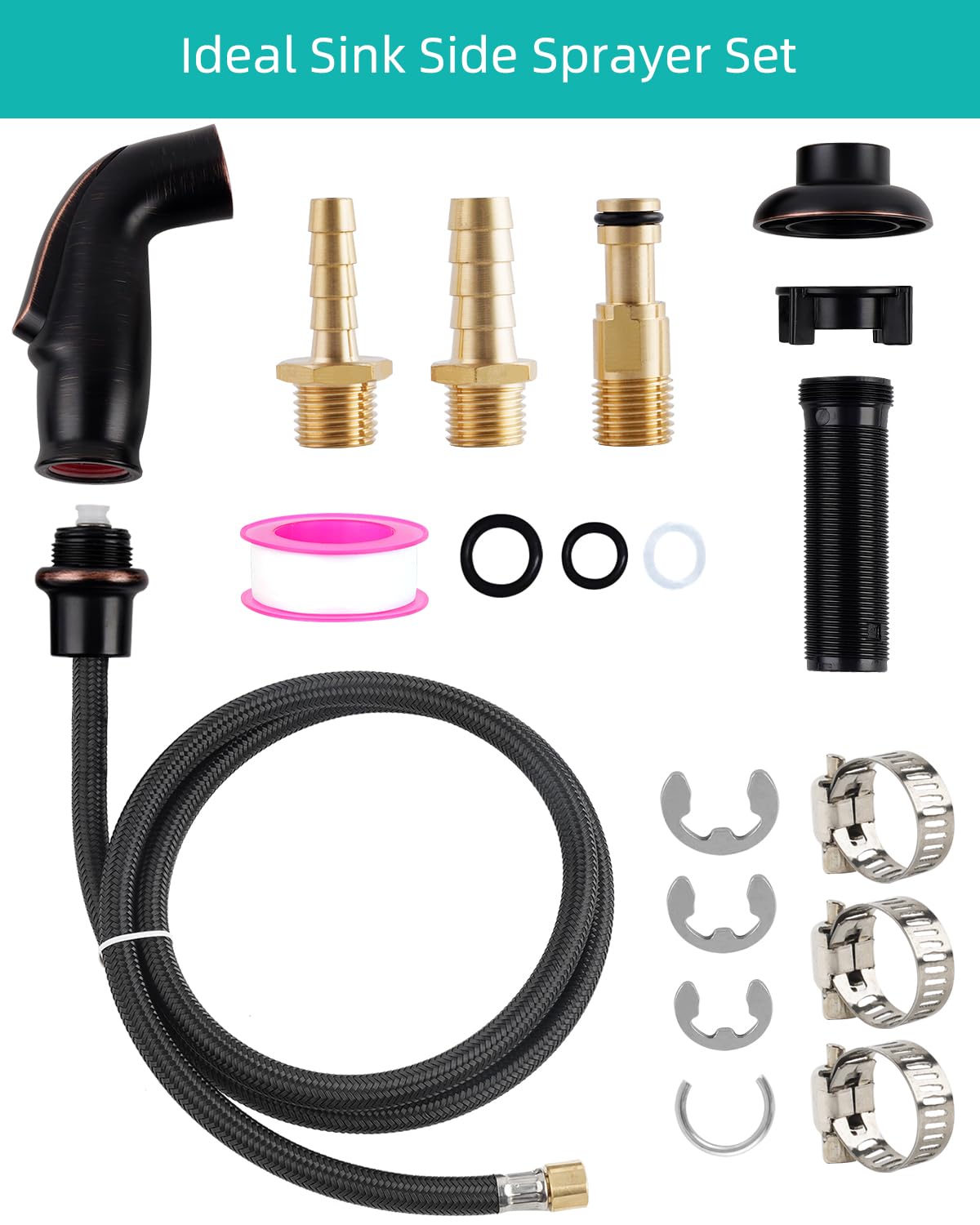 Hygie Rinse Kitchen Sink Side Sprayer With Quick Side Connector Compatible With Moen Faucet Sprayer Replacement, Kitchen Sink Fa