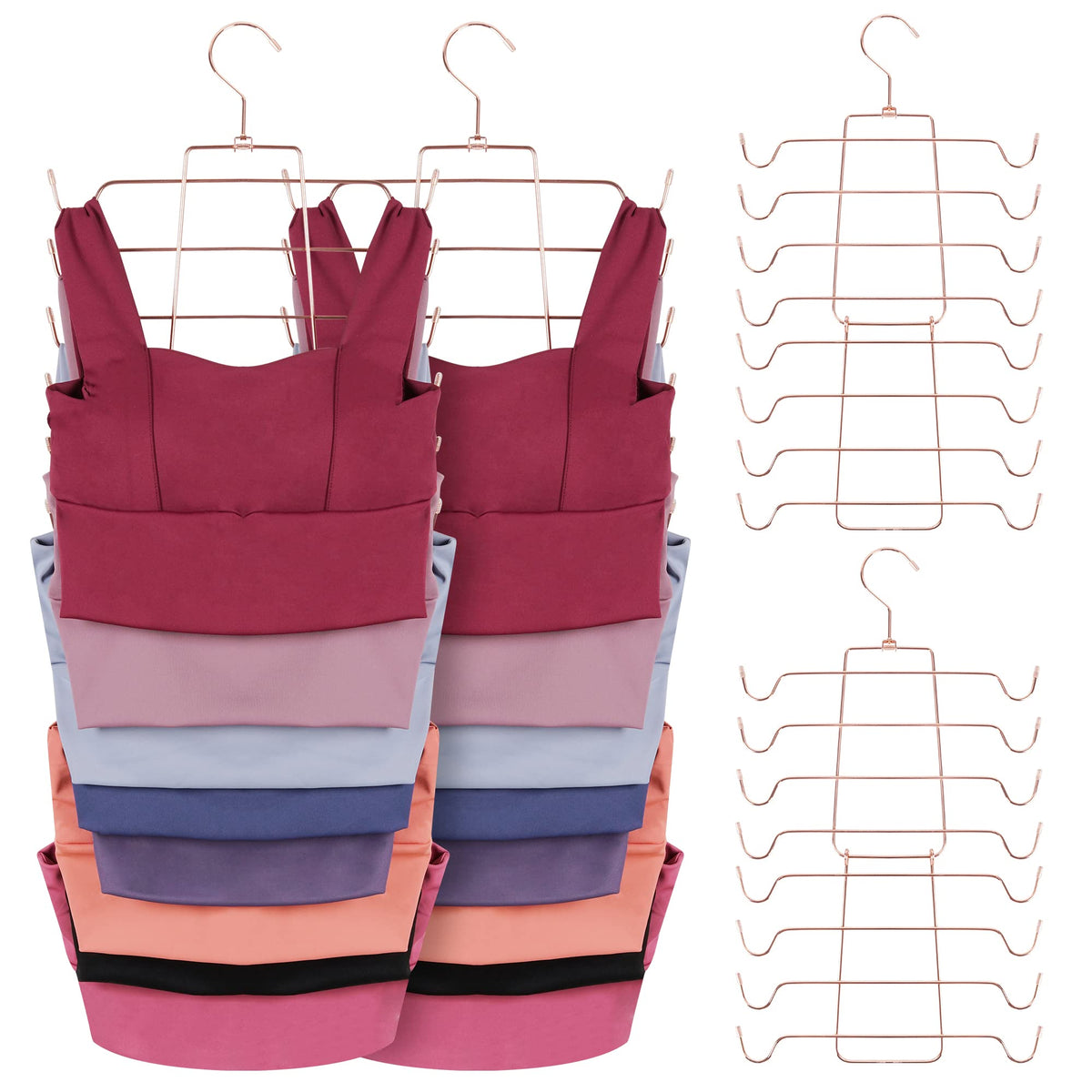 Zedodier Tank Top Hanger, 4 Pack Space Saving Bra Hangers, Non-Slip Hanging Sport Bras Holder, Closet Organizers And Storage For