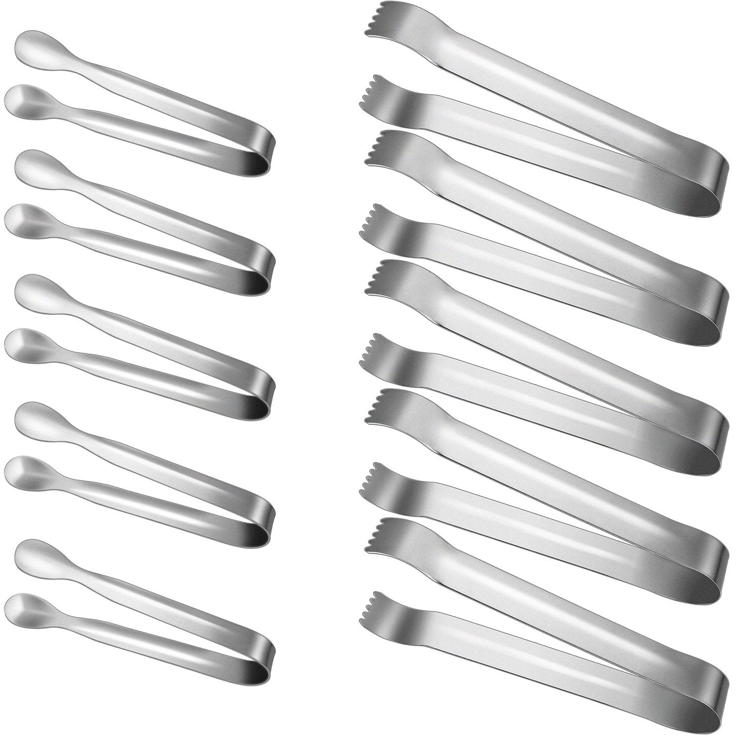 Boao 10 PC Mini Tongs 4.3 Inch and 7 Inch Ice Tongs Mini Tongs for Serving Sugar Tongs Serving Tongs Pom Tongs Sugar Tongs Stain