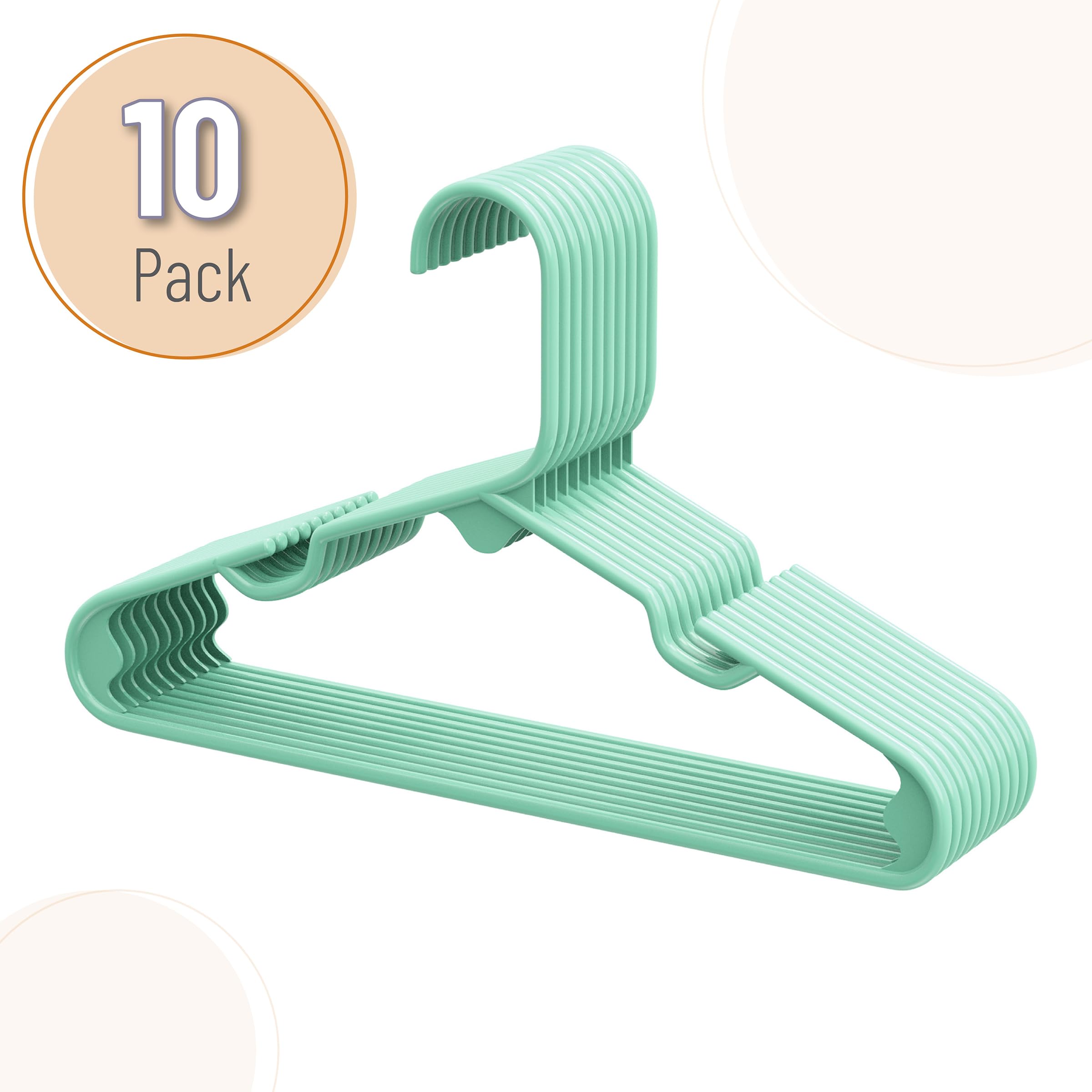 Mr. Pen- Kids Plastic Hangers, 10 Pack, Green Baby Hanger, Childrens Hangers For Clothes, Baby Hangers For Closet, Kids Hangers,