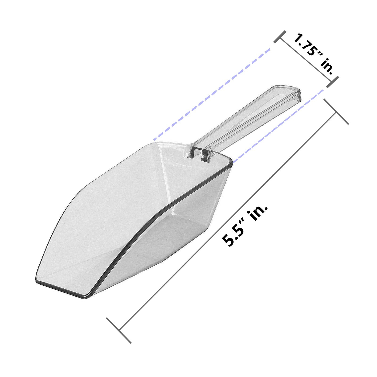 Clear Mini Plastic Acrylic Scoops 12 Pcs | 5.5    Kitchen Scoop | Wedding Desserts | Candy Buffet, Ice Cream, Protein Powders, C